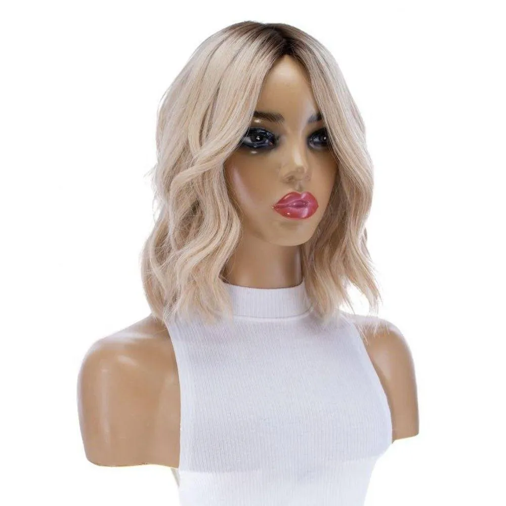 13" Victoria Silk Top Wig Platinum Blonde w/ Partial Rooting