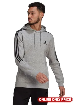 Adidas Mens Fleece Cut 3 Stripes Hoodie