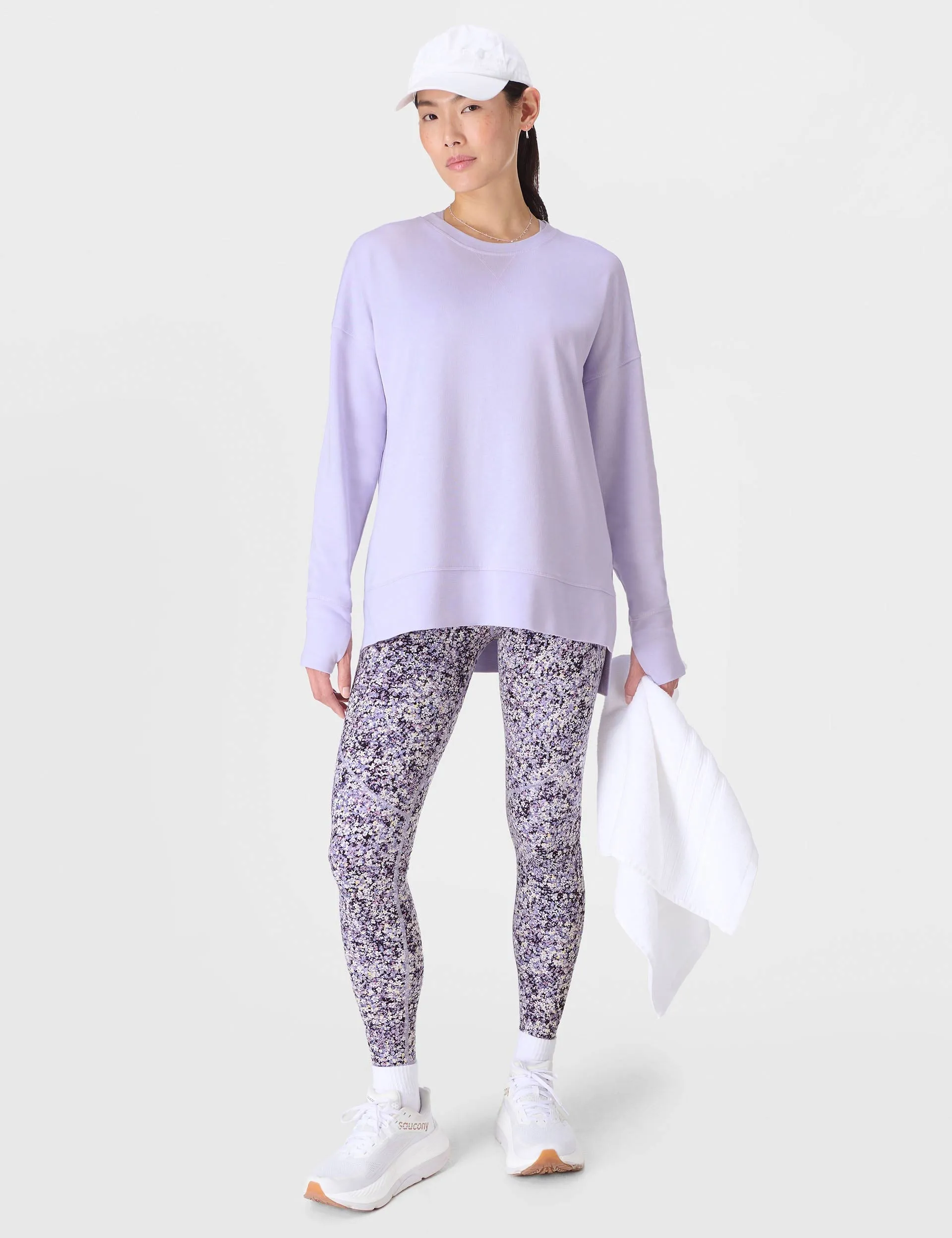 After Class Longline Sweatshirt - Heather Purple