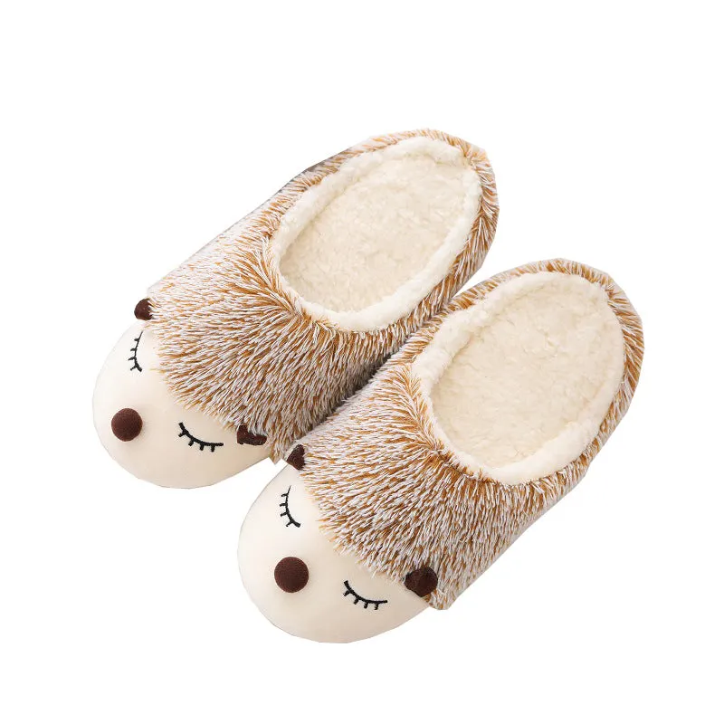 Animal Slippers Cartoon Cute Hedgehog Home Interior Floor Cotton Slippers UGG Style