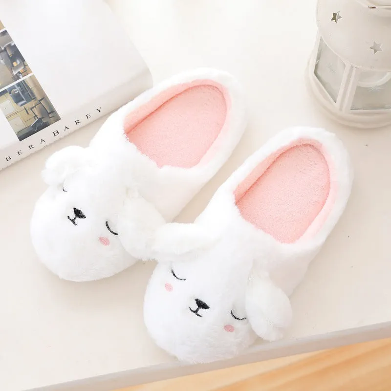 Animal Slippers Cartoon White Puppy Cute Indoor Female Slippers Non-slip UGG Style