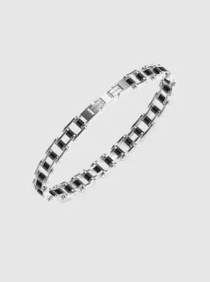 Black Silver Bicycle Chain Bracelet