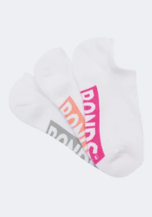 Bonds Women's Cushioned No-Show Socks 3 Pack White