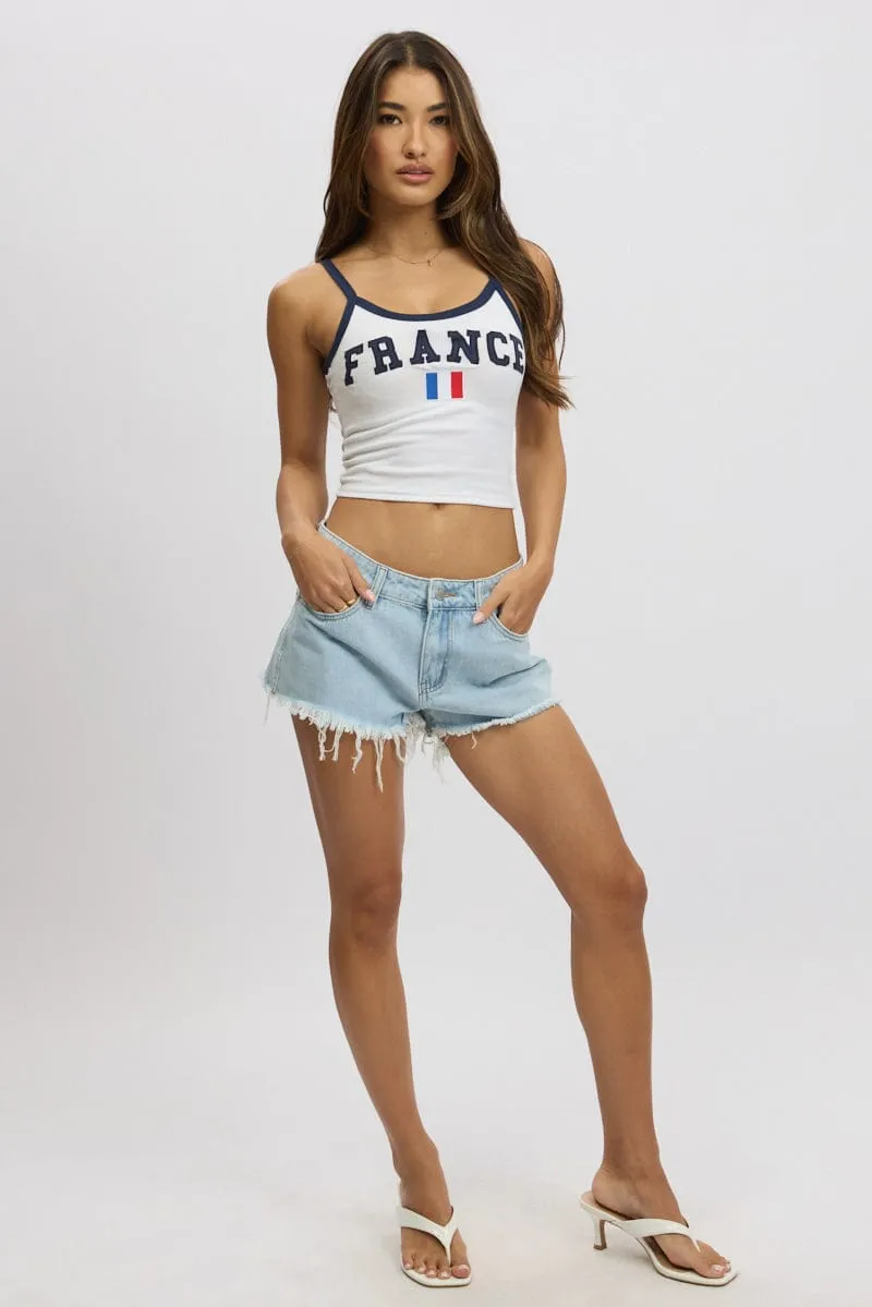 Denim Micro Shorts Low Rise