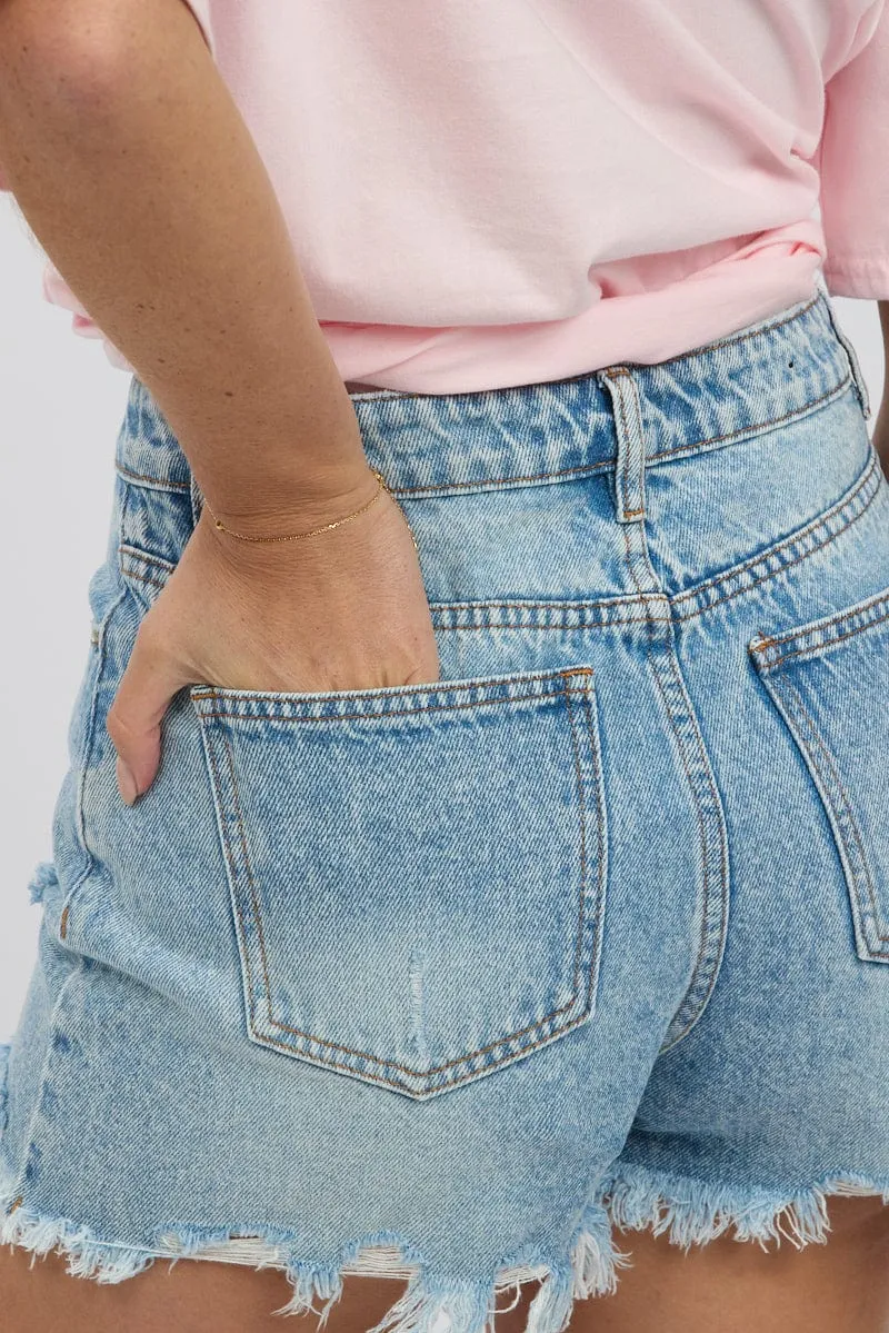 Denim Mom Shorts High Rise