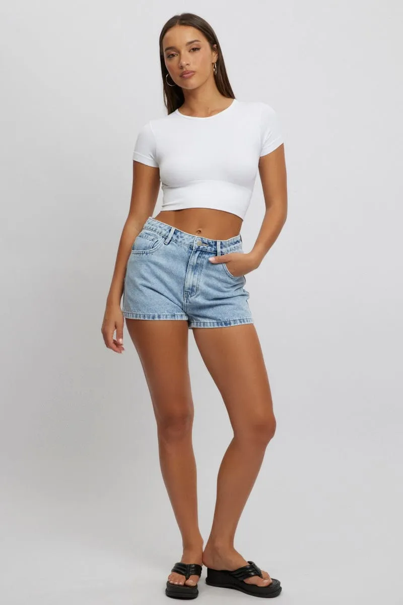 Denim Relaxed Shorts High Rise