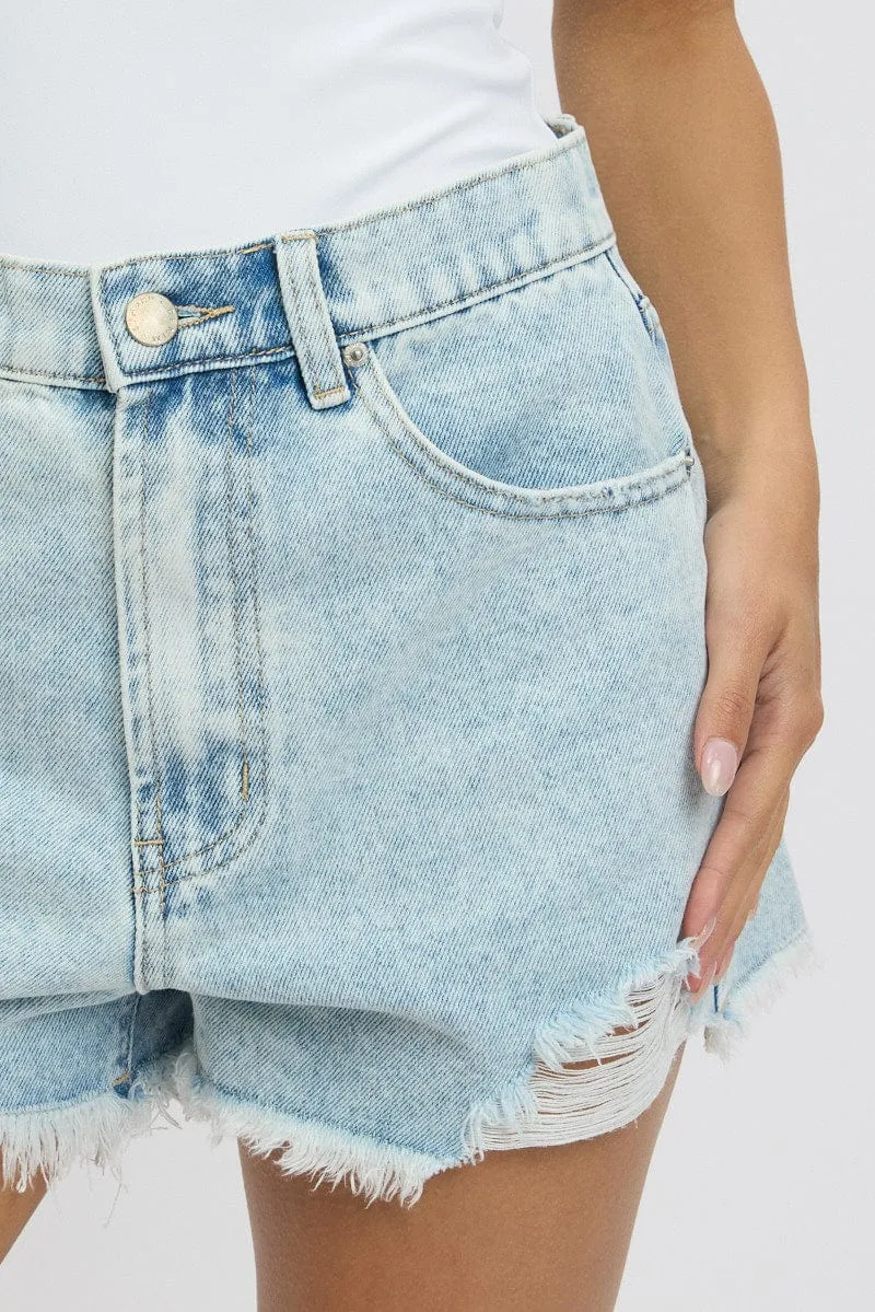 Denim Relaxed Shorts HIgh Rise