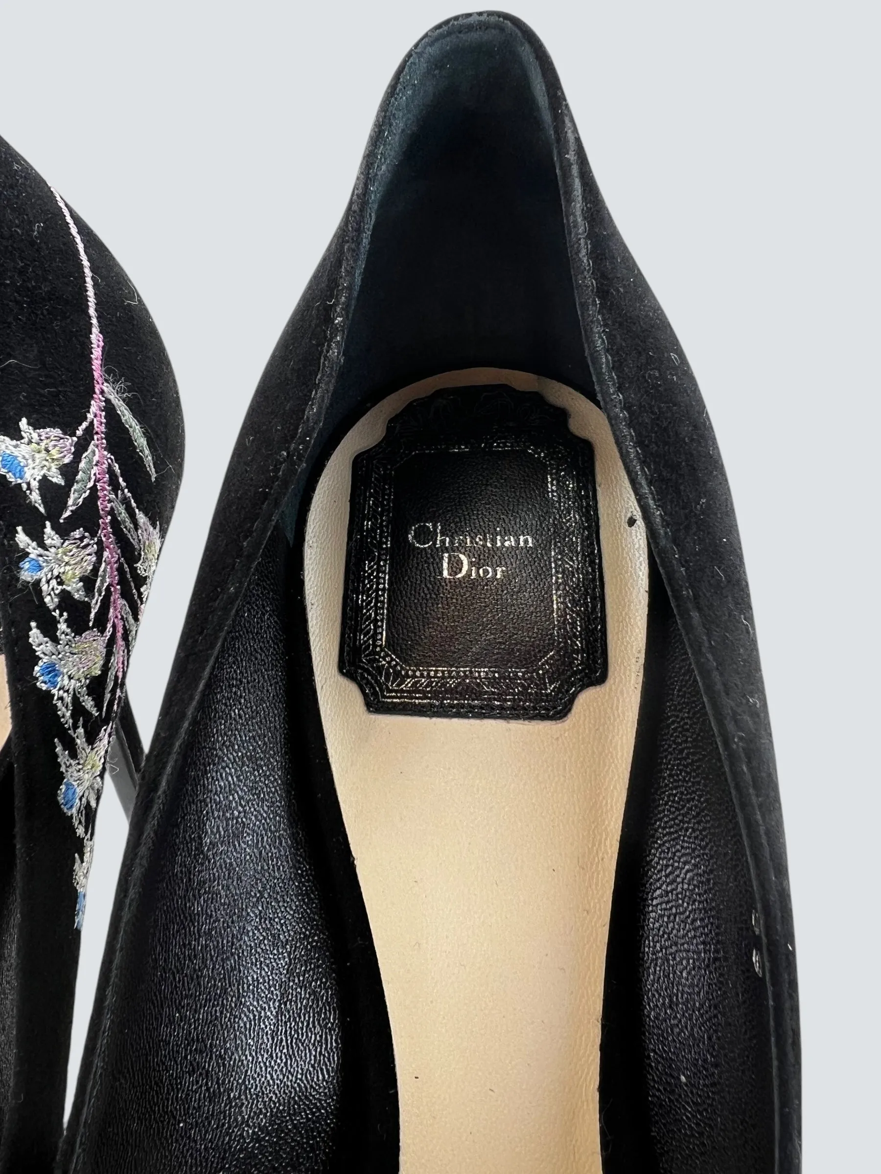 Dior Size UK 6 Black Floral Shoes