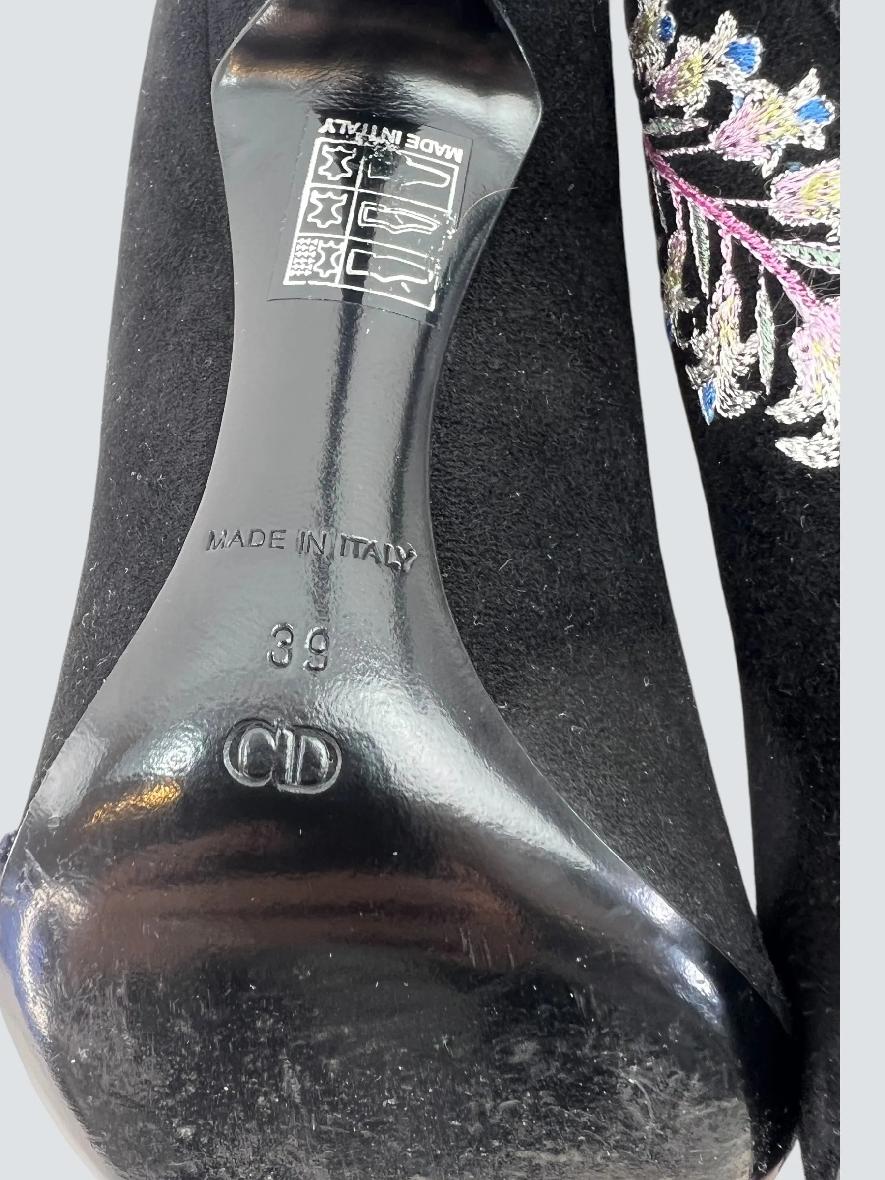 Dior Size UK 6 Black Floral Shoes