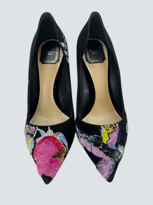 Dior Size UK 6 Black Floral Shoes