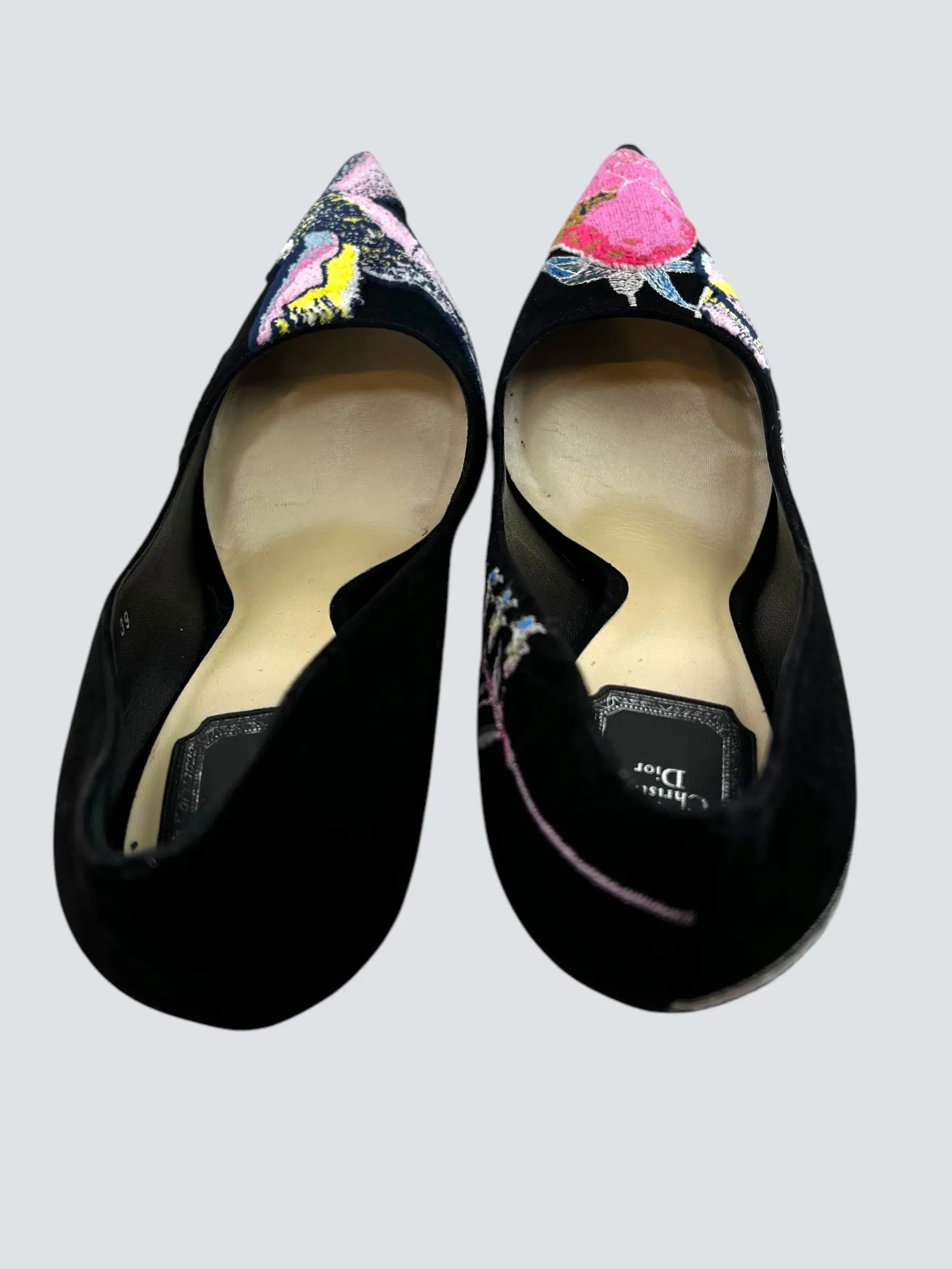 Dior Size UK 6 Black Floral Shoes