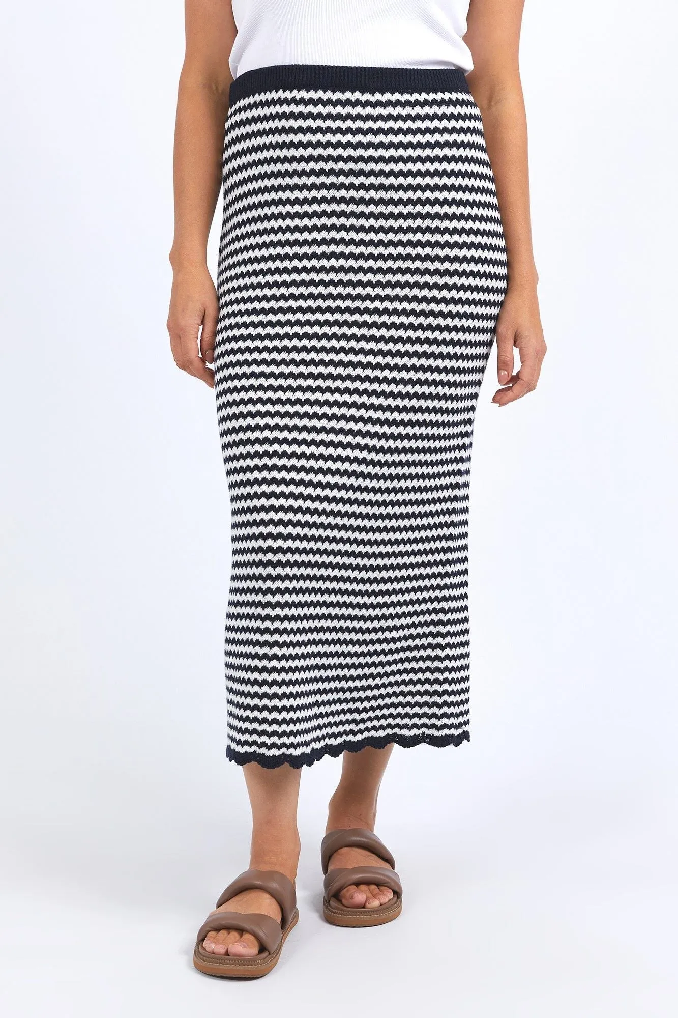 Elm Rosie Stripe Skirt Navy/White