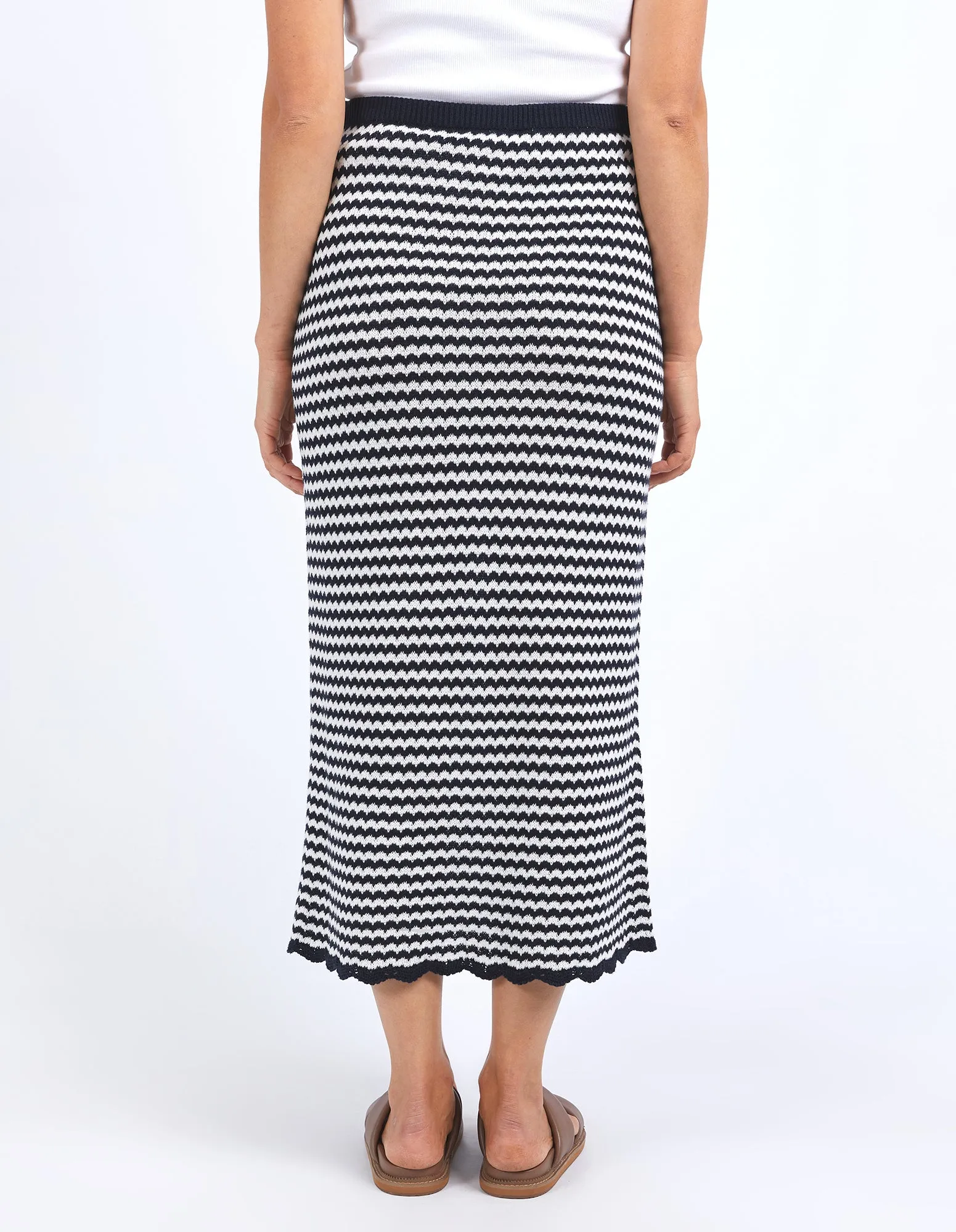 Elm Rosie Stripe Skirt Navy/White
