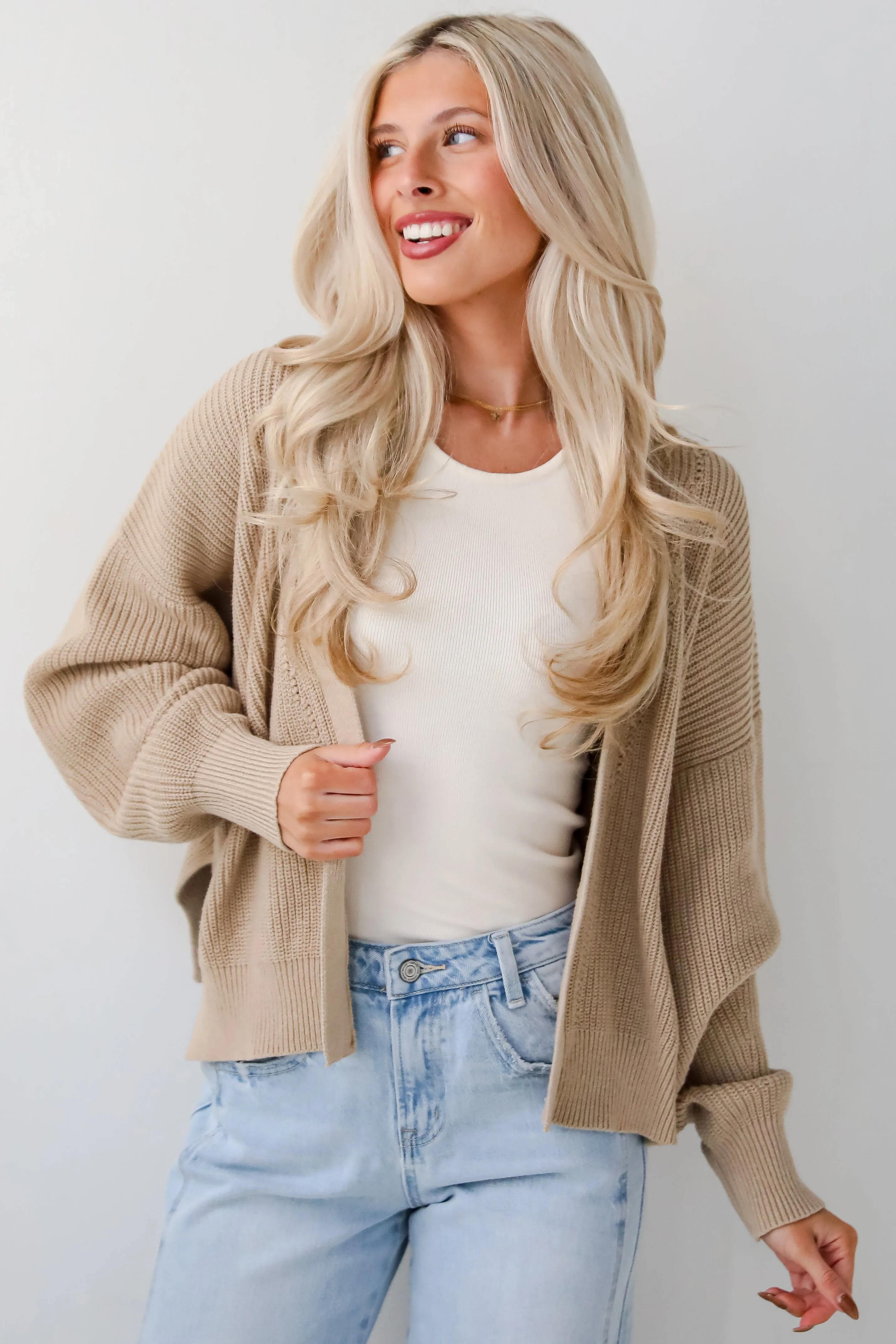 FINAL SALE - Completely Cozy Beige Sweater Cardigan