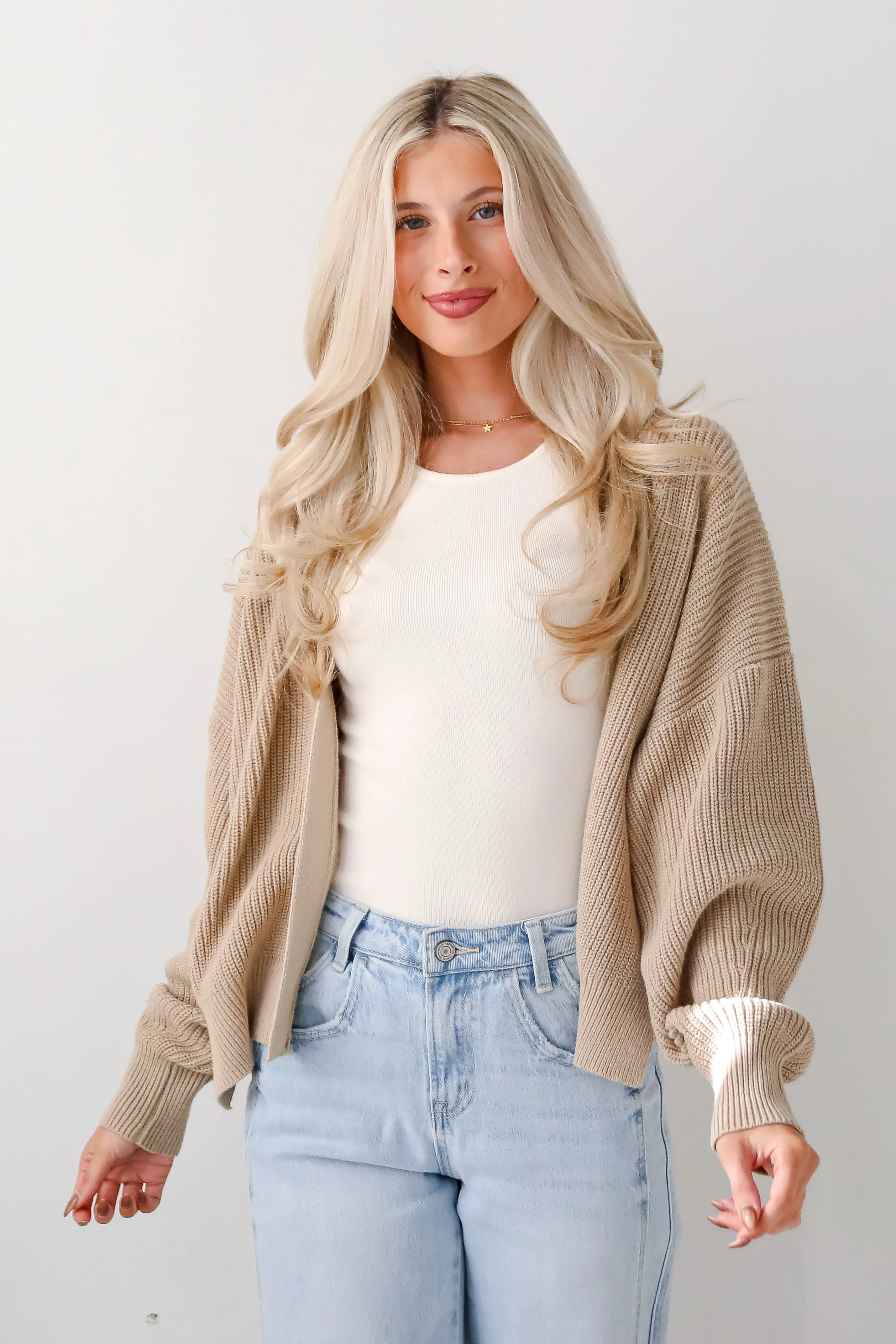 FINAL SALE - Completely Cozy Beige Sweater Cardigan