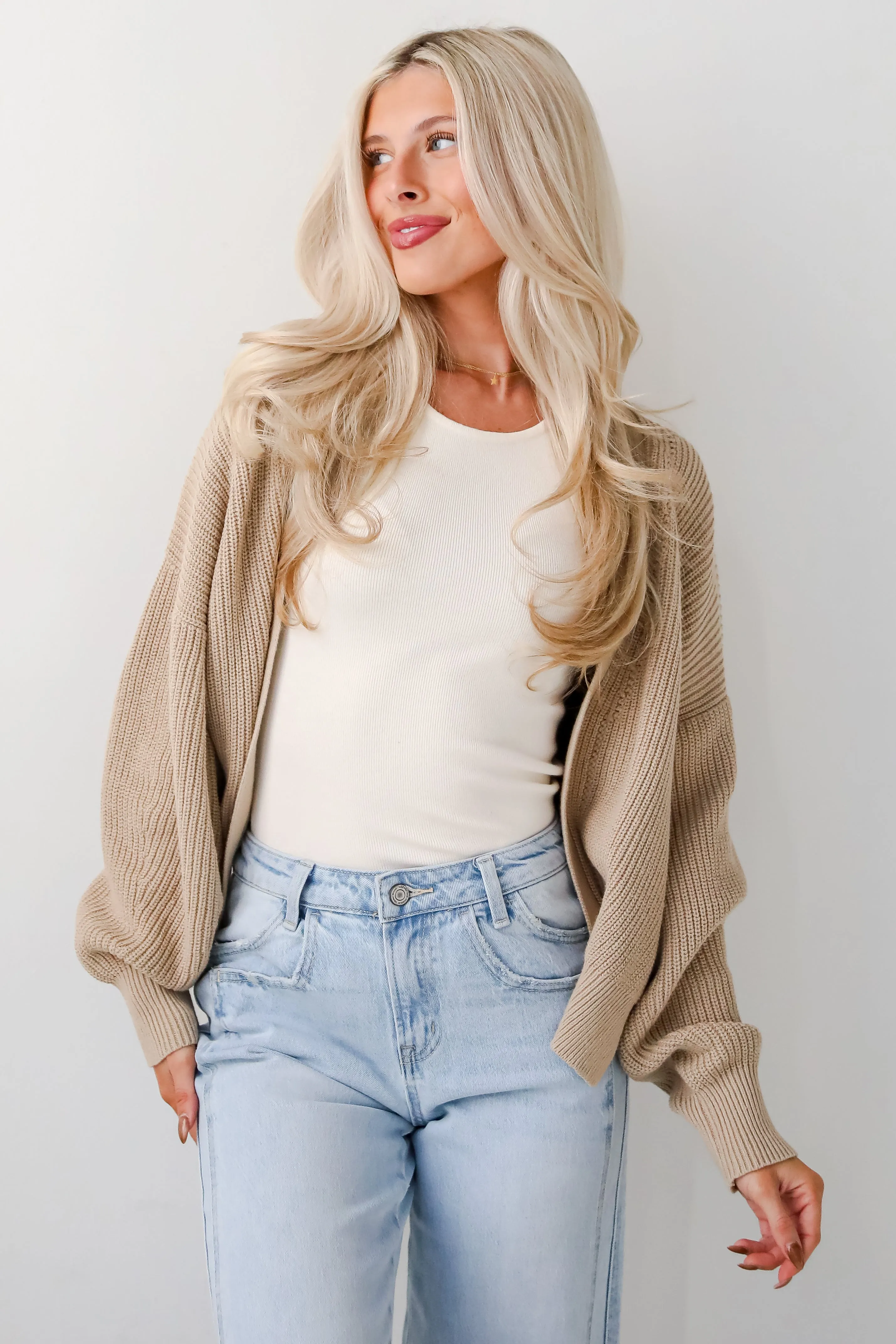 FINAL SALE - Completely Cozy Beige Sweater Cardigan