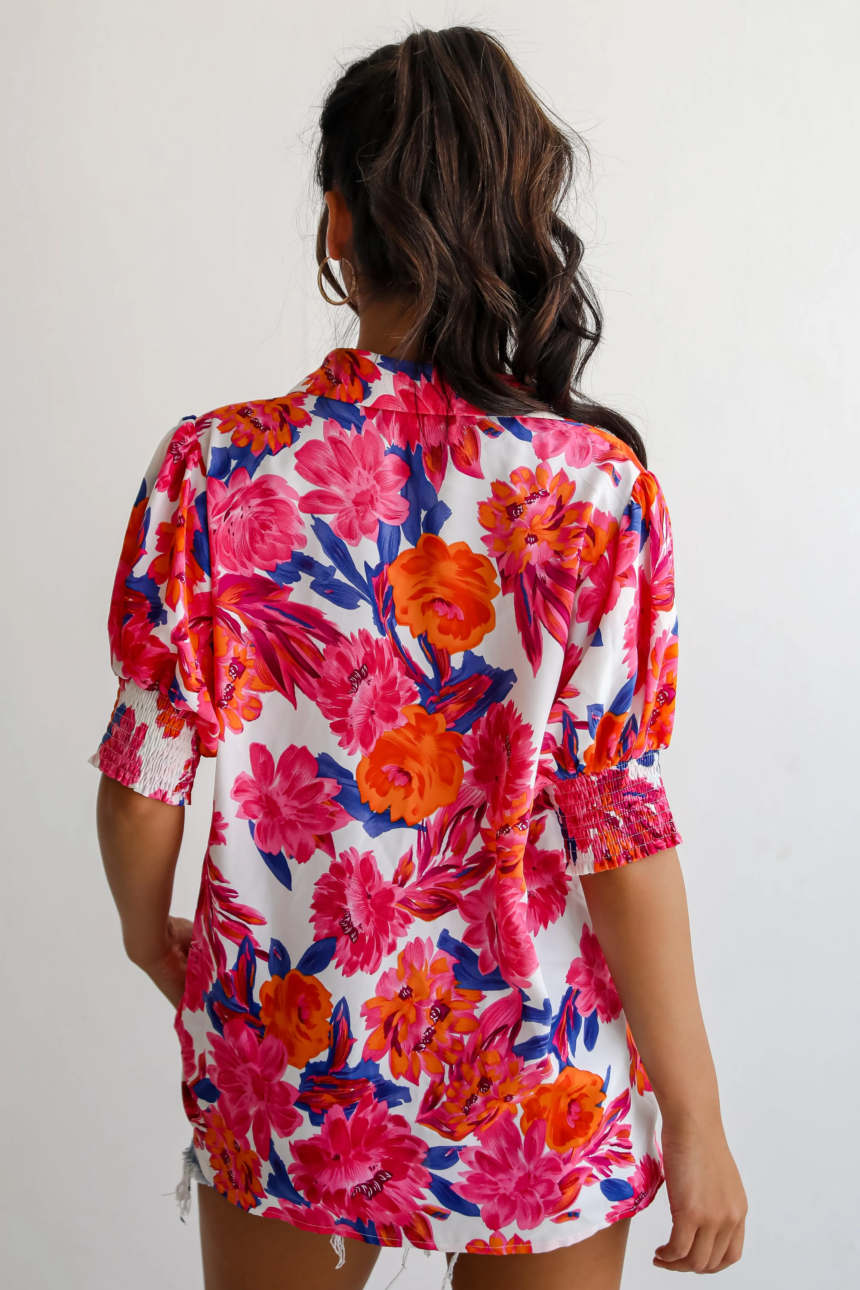 FINAL SALE - Profound Poise Pink Floral Blouse