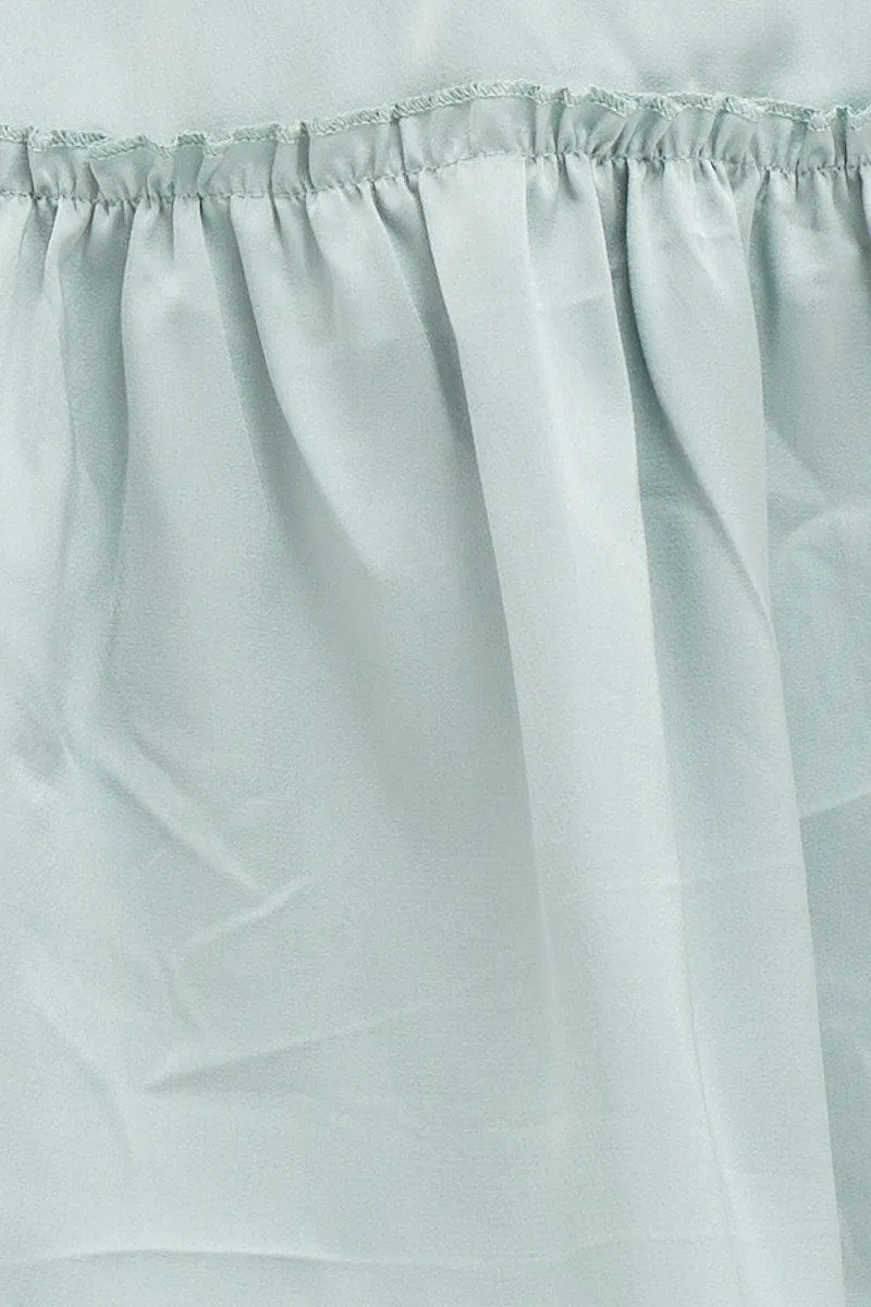 Green Ruffle Skater Dress