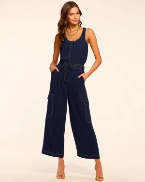 Greta Belted Cropped Sleeveless Jumpsuit