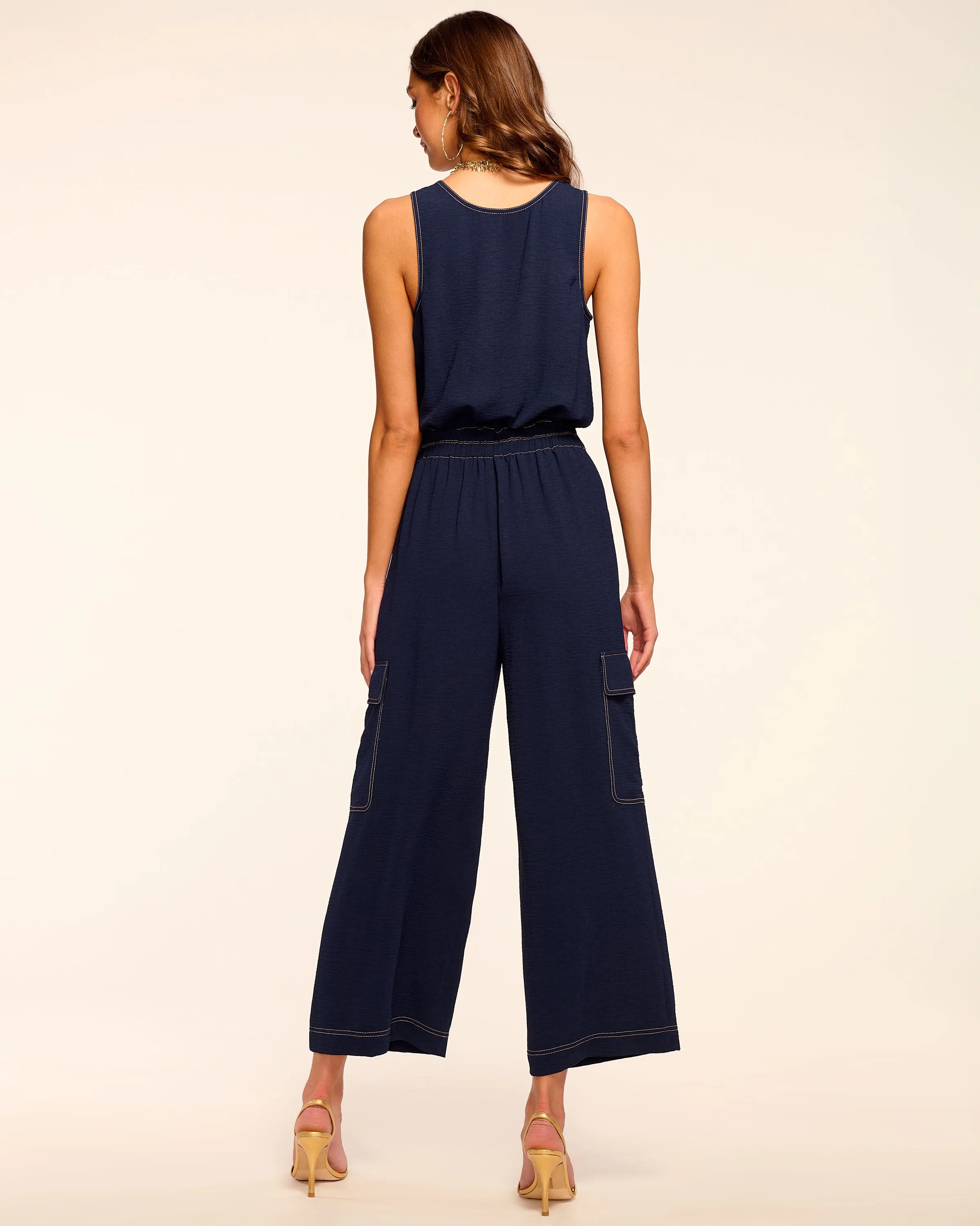 Greta Belted Cropped Sleeveless Jumpsuit