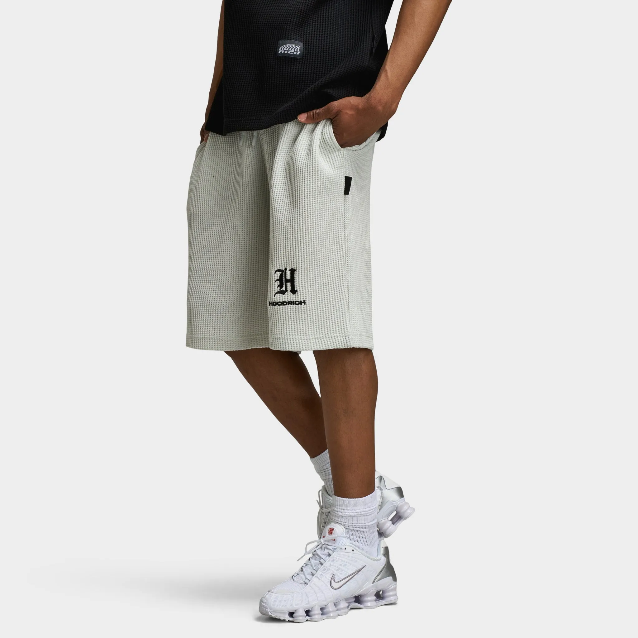 Hoodrich Chroma Oversized Waffle Shorts Dawn Blue / Black