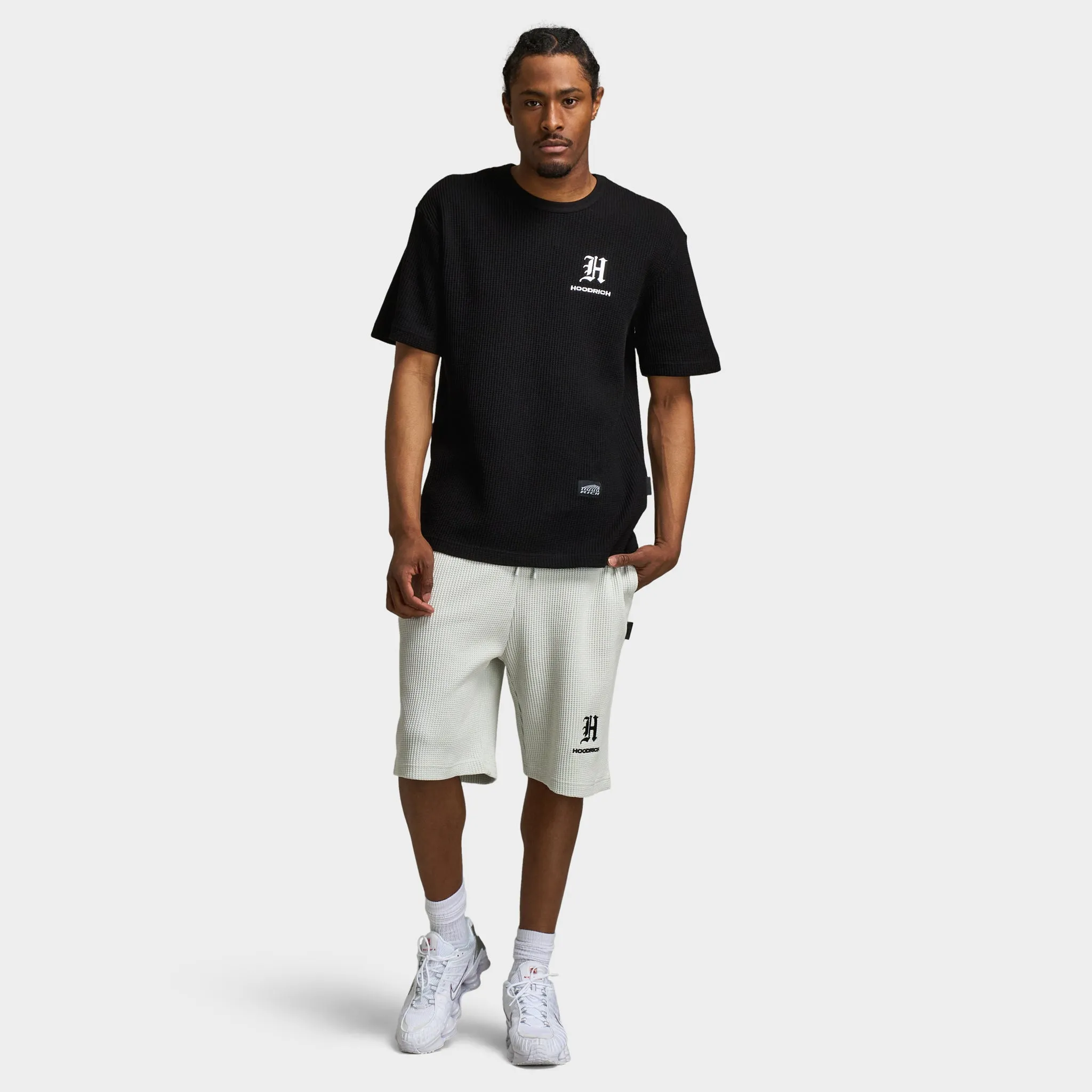 Hoodrich Chroma Oversized Waffle Shorts Dawn Blue / Black