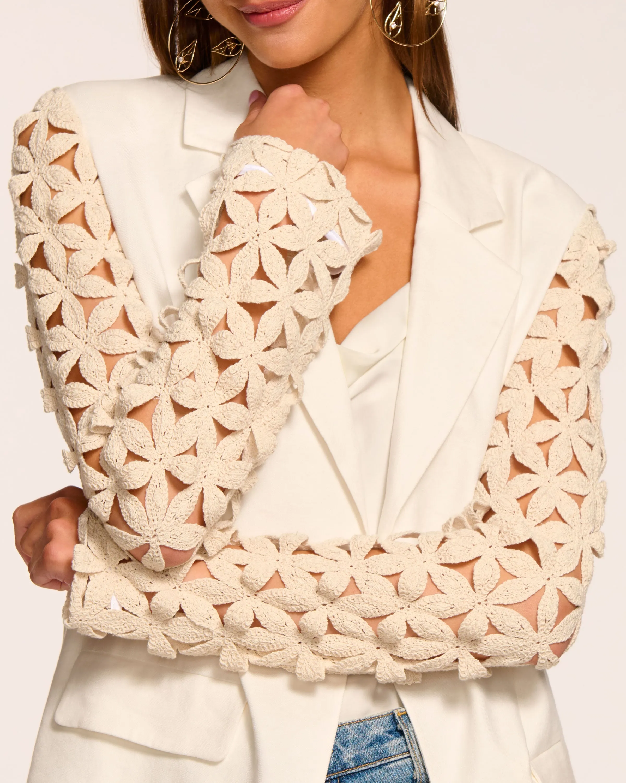 Kelsey Embellished Linen Blazer