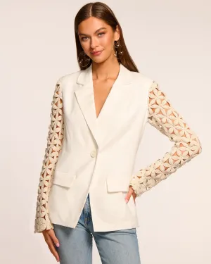 Kelsey Embellished Linen Blazer