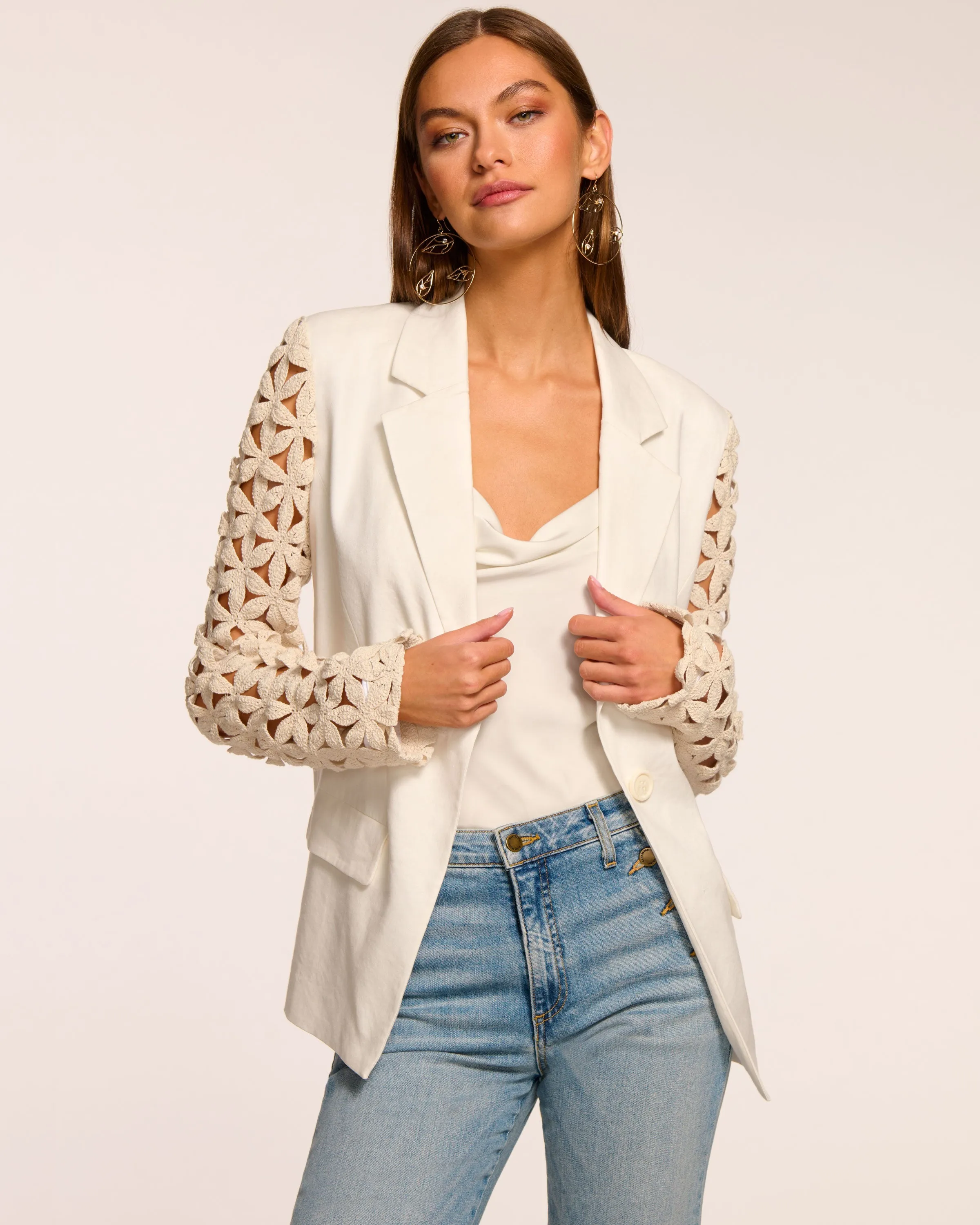 Kelsey Embellished Linen Blazer