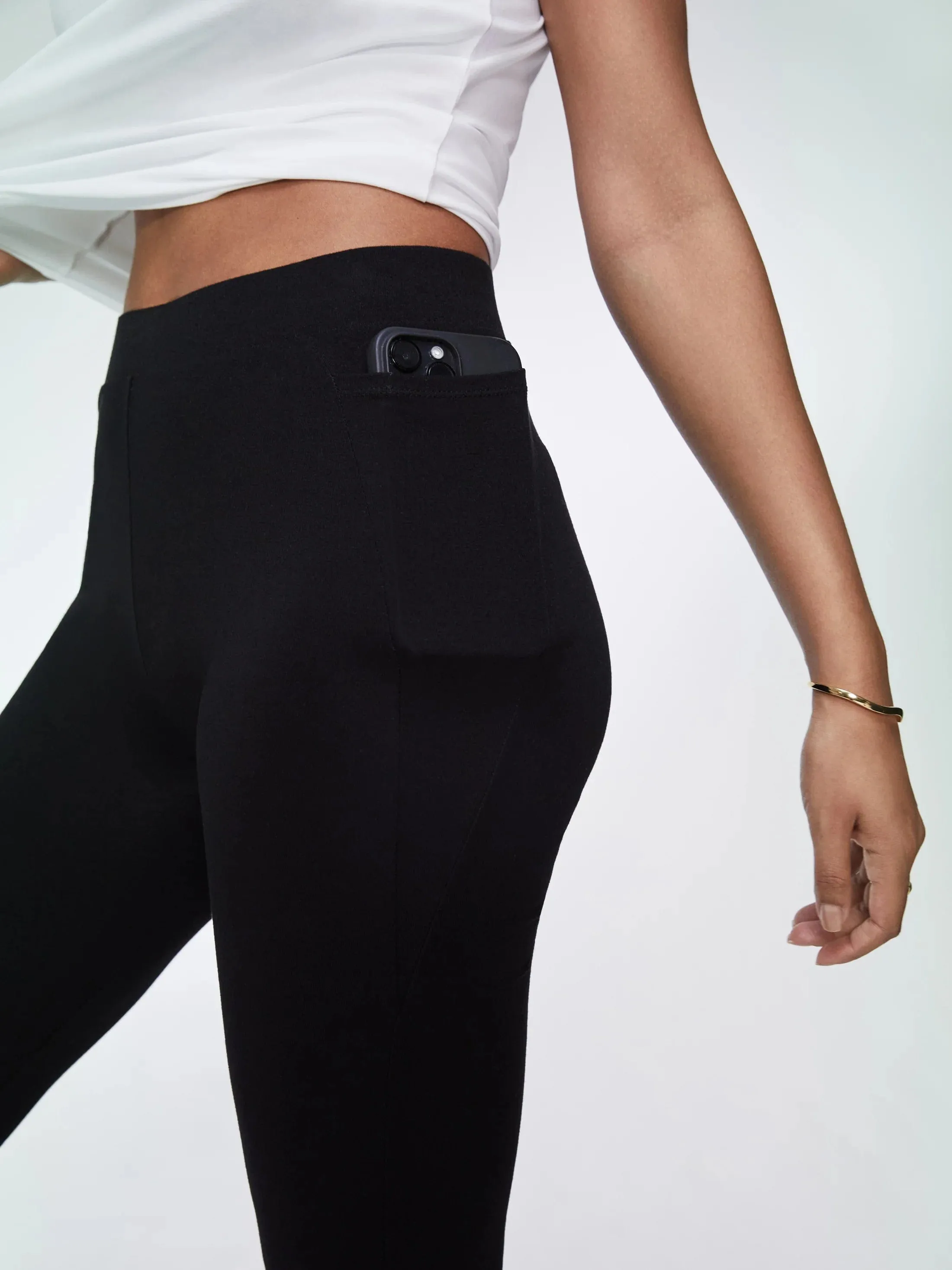 Kimberley LENZING™ ECOVERO™ Jersey Kick-Flare Leggings | Caviar Black