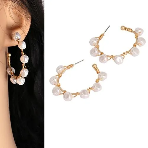 Korea Design Pearl Stud Earrings