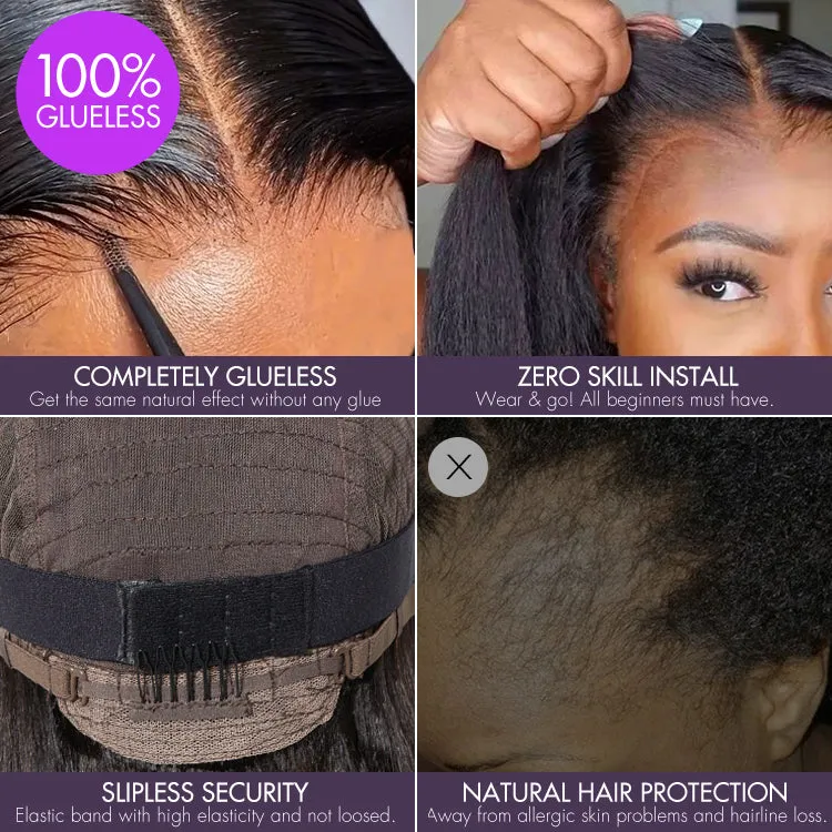 Lightweight Sun-kissed Vibe Blonde Short Cut Water Wave Glueless Minimalist Lace Curly Wig with Bangs