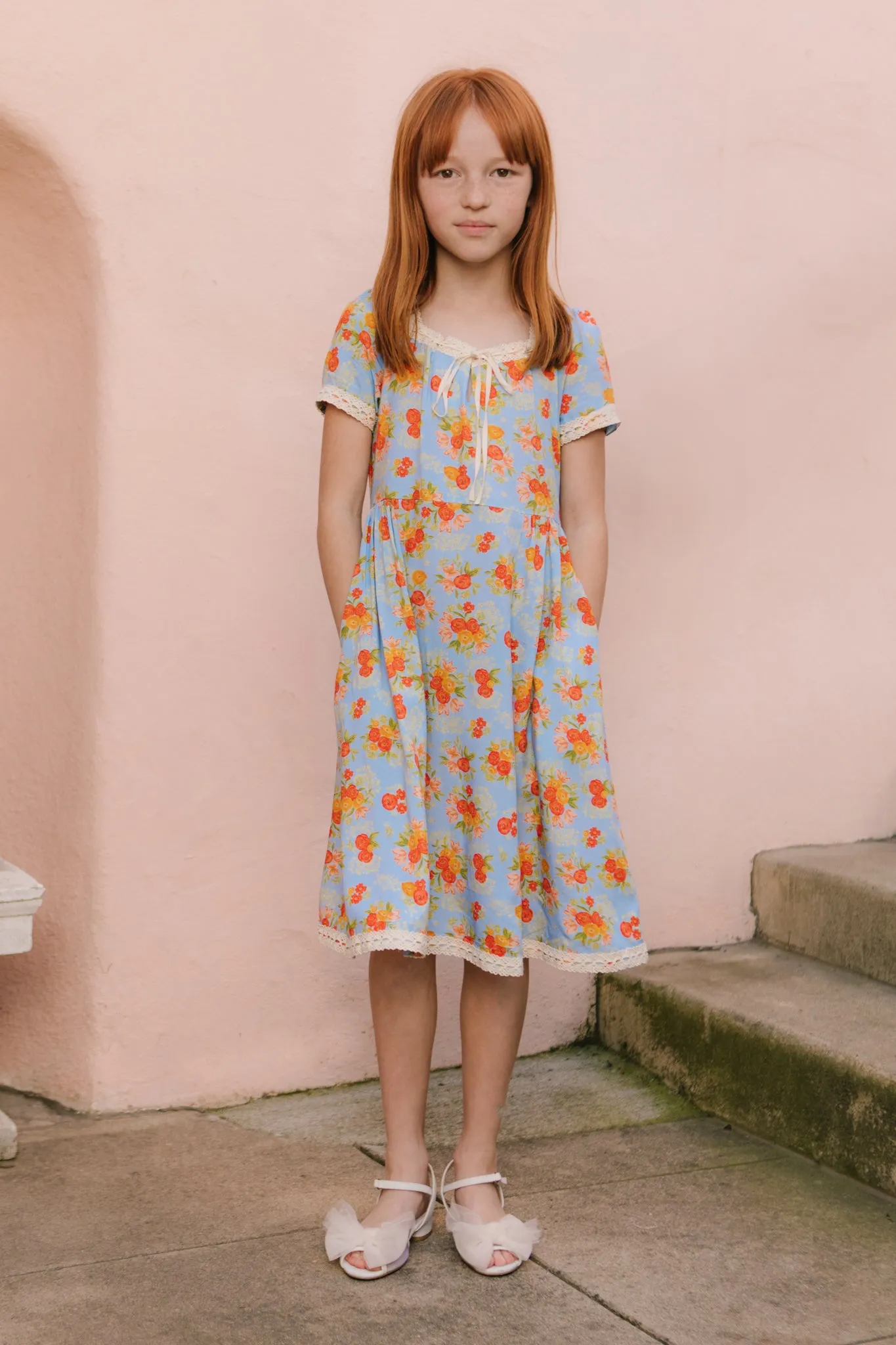 Mini Libby Dress in Orange Floral