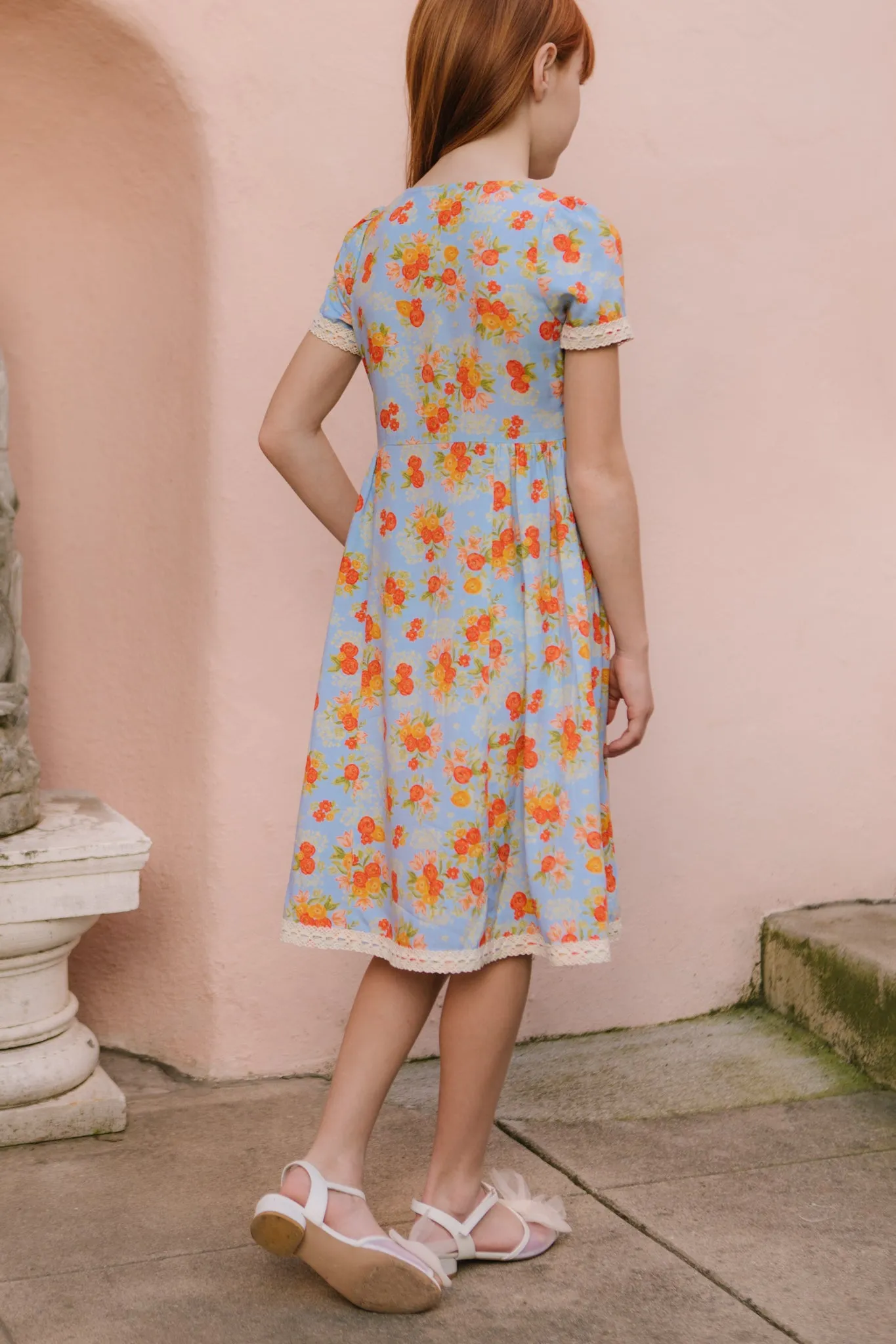 Mini Libby Dress in Orange Floral