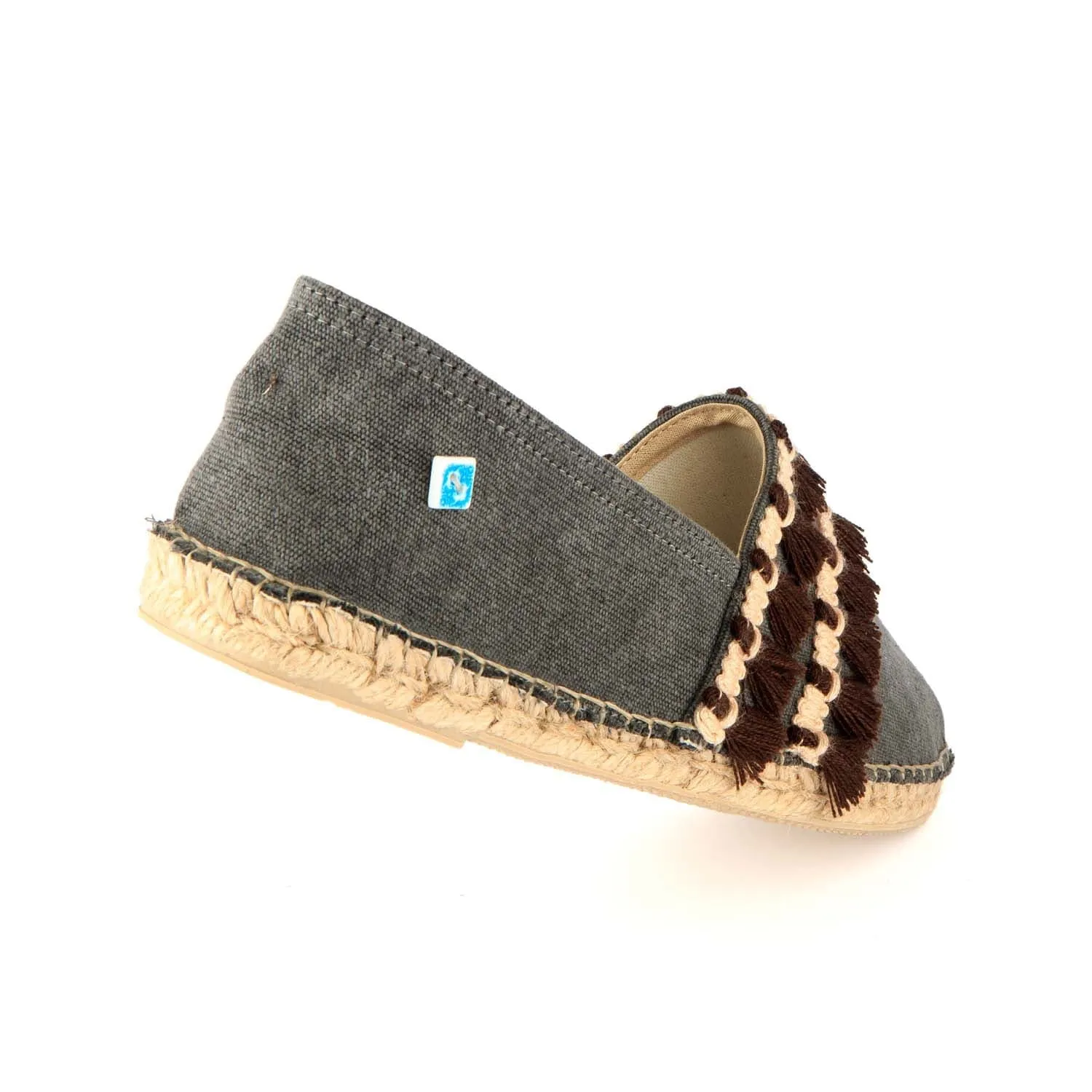 My Espadrille Cotton Vegan Tassel Pumps | Black
