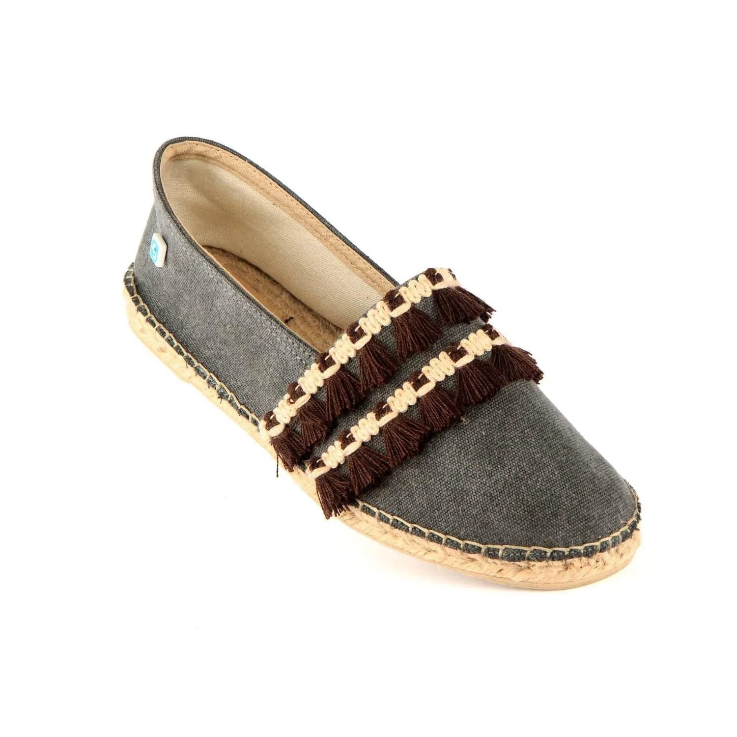 My Espadrille Cotton Vegan Tassel Pumps | Black