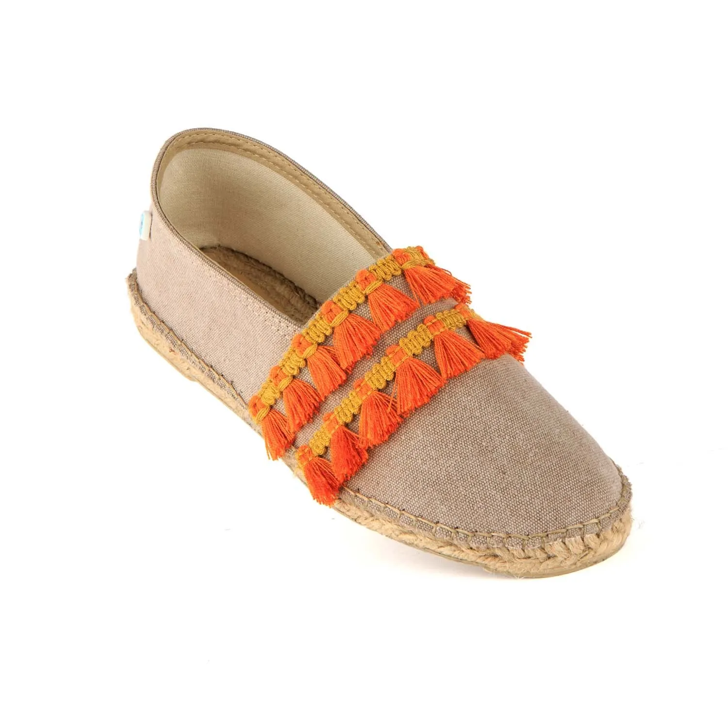 My Espadrille Cotton Vegan Tassel Pumps | Stone