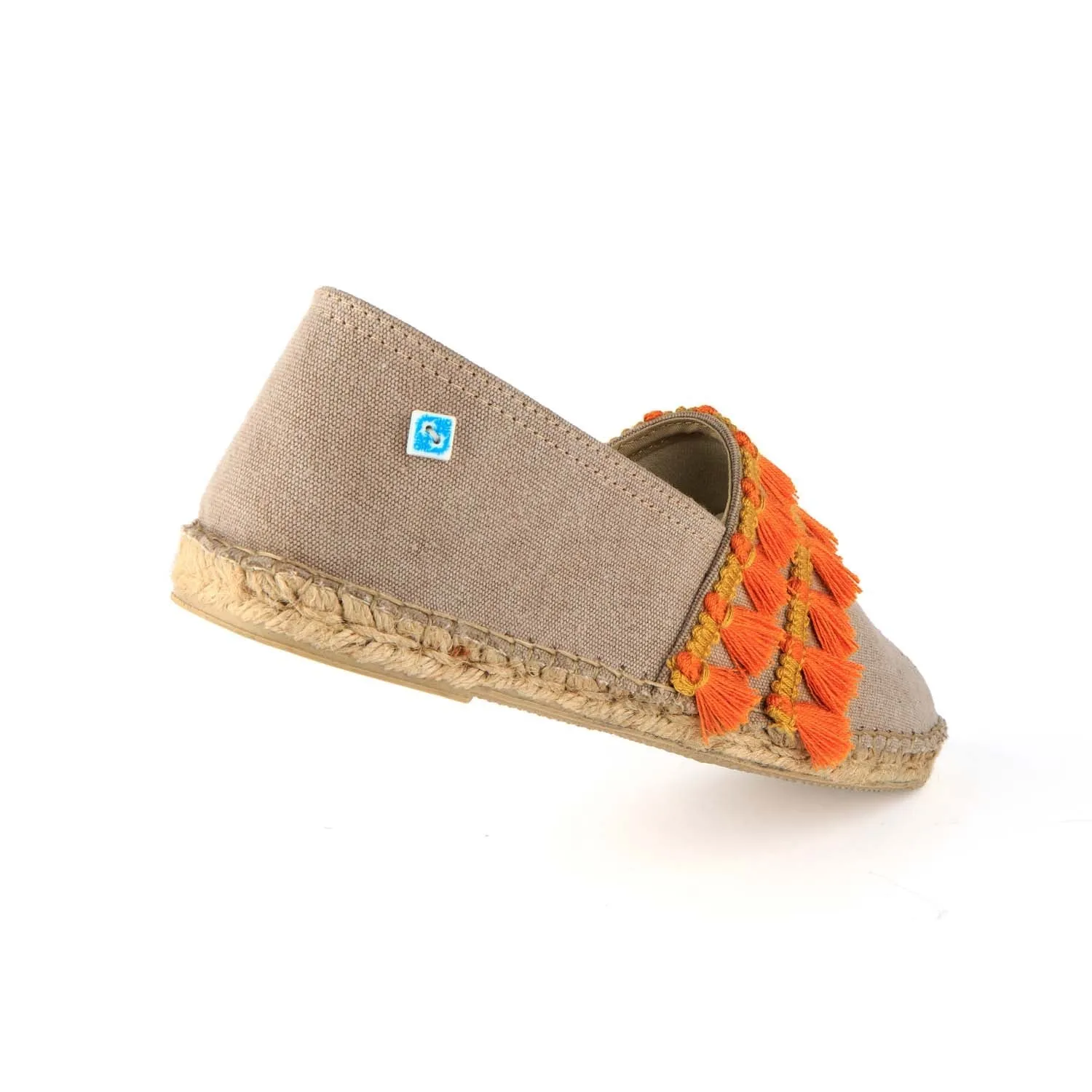 My Espadrille Cotton Vegan Tassel Pumps | Stone