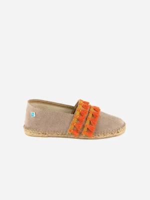 My Espadrille Cotton Vegan Tassel Pumps | Stone