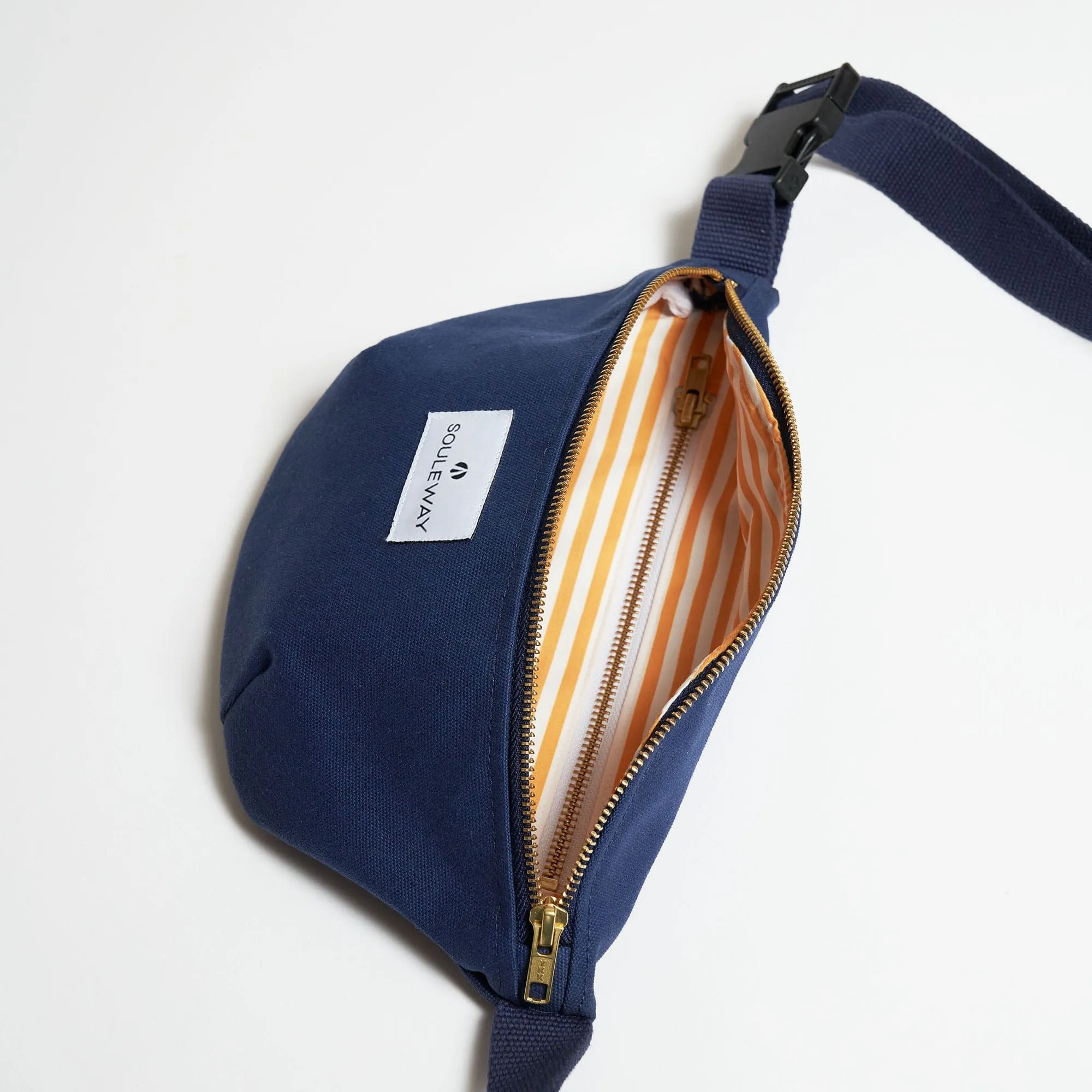Natural Cotton Canvas Bum Bag | Navy Blue