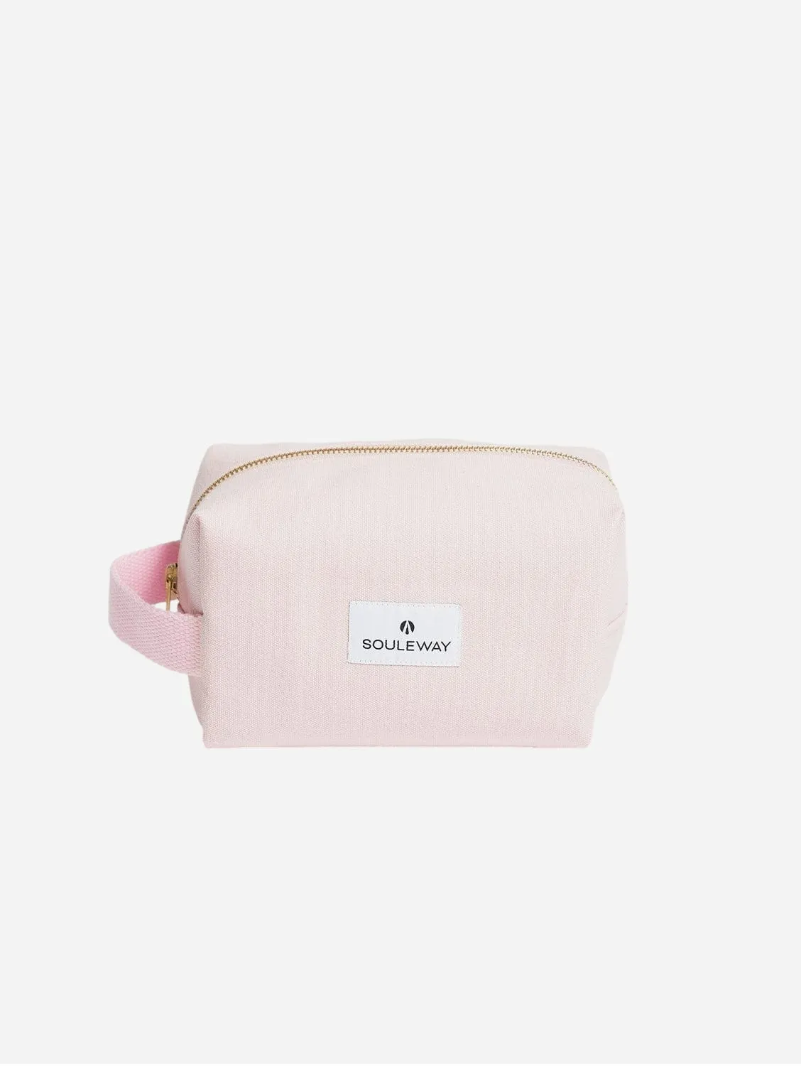 Natural Cotton Canvas Classic Washbag S | Blush Pink