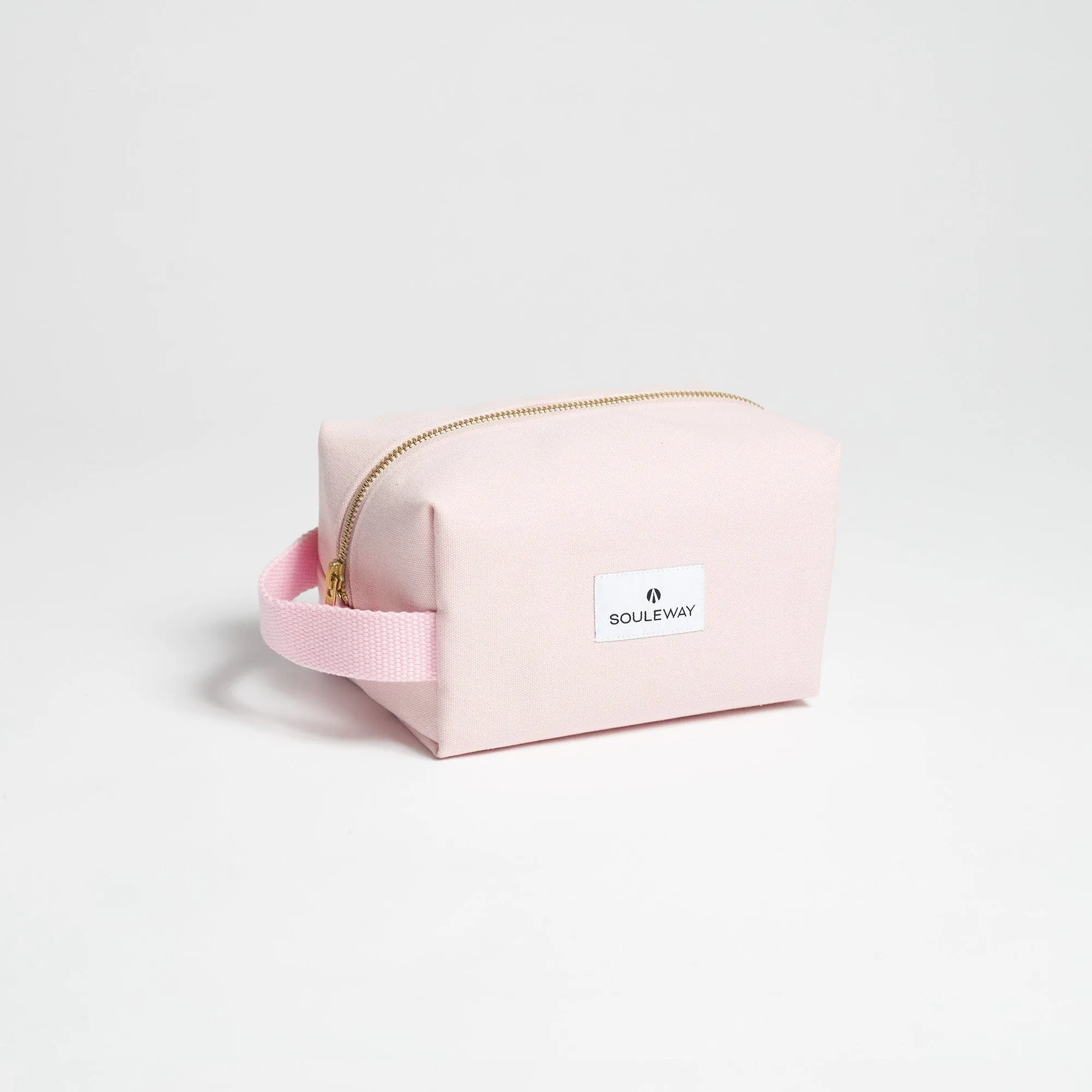 Natural Cotton Canvas Classic Washbag S | Blush Pink