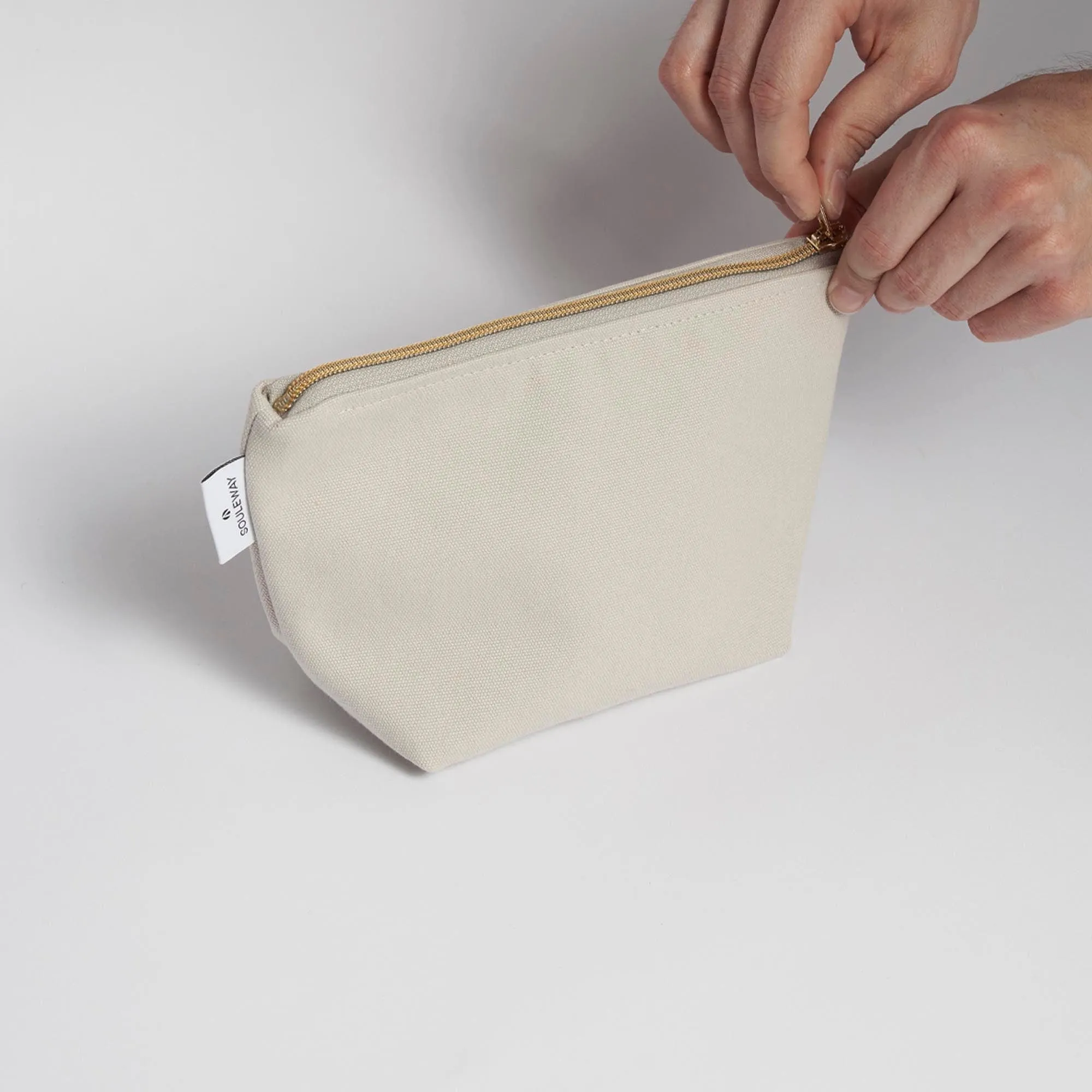 Natural Cotton Canvas Cosmetic Bag | Desert Sand