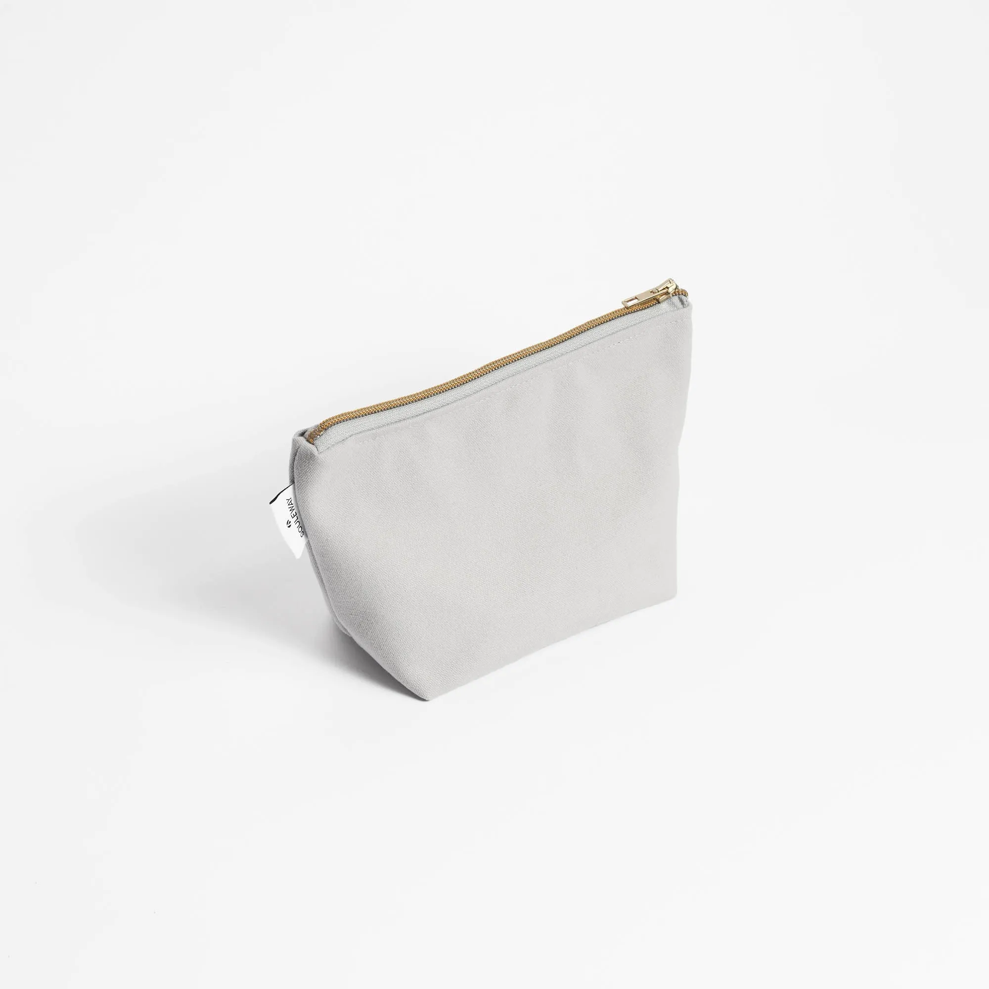 Natural Cotton Canvas Cosmetic Bag | Dust Grey