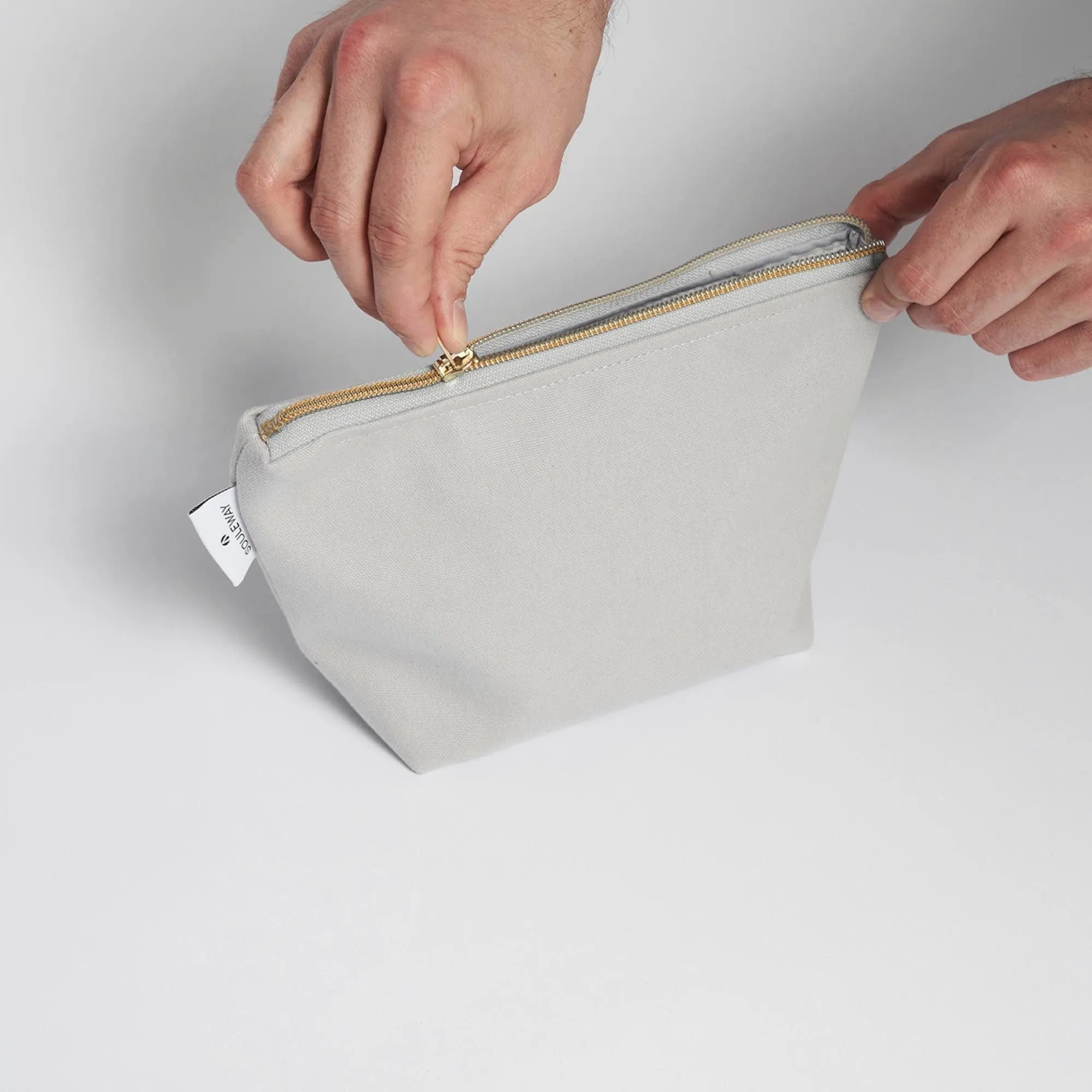 Natural Cotton Canvas Cosmetic Bag | Dust Grey