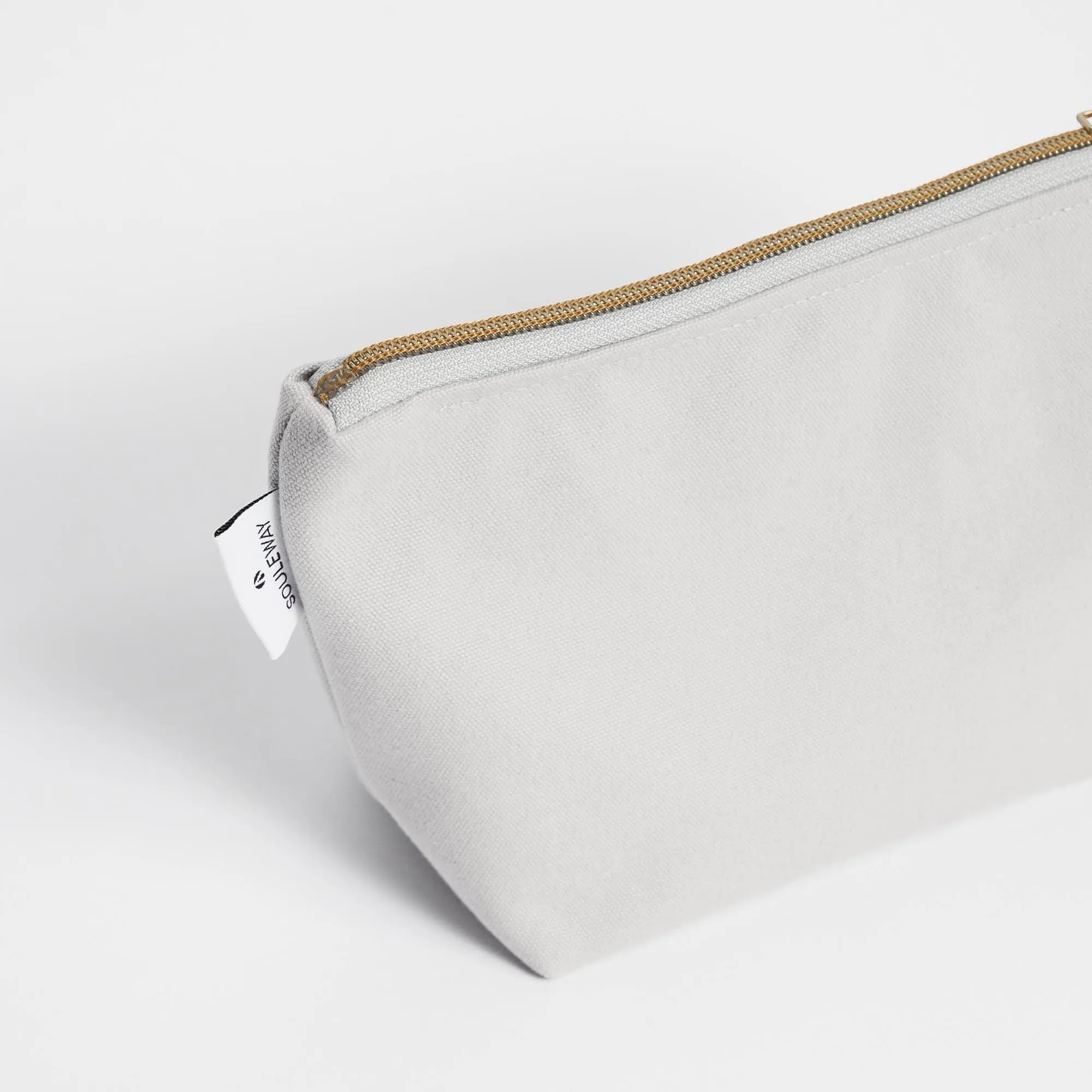 Natural Cotton Canvas Cosmetic Bag | Dust Grey
