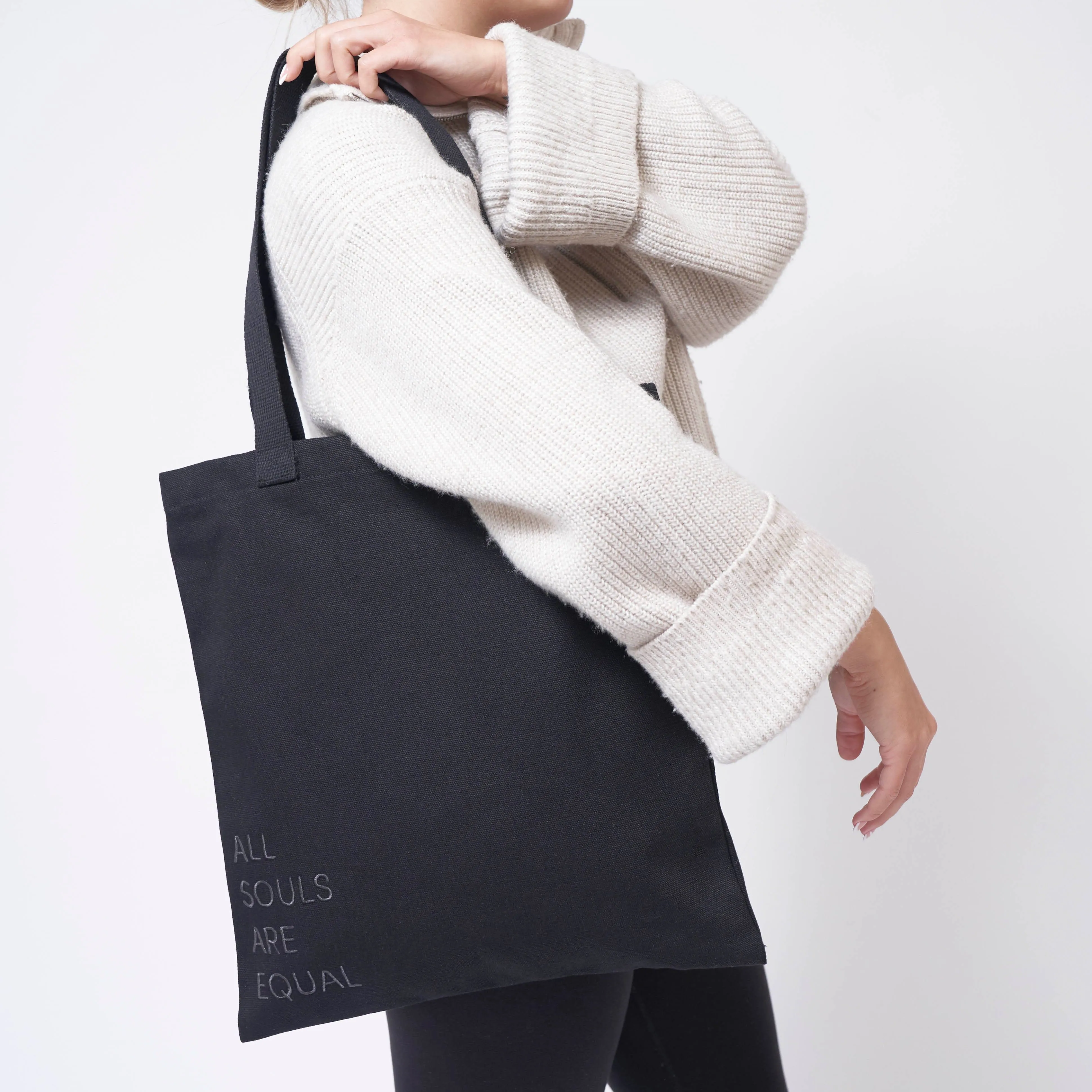 Natural Cotton Canvas Jute Bag | Black Pride Edition