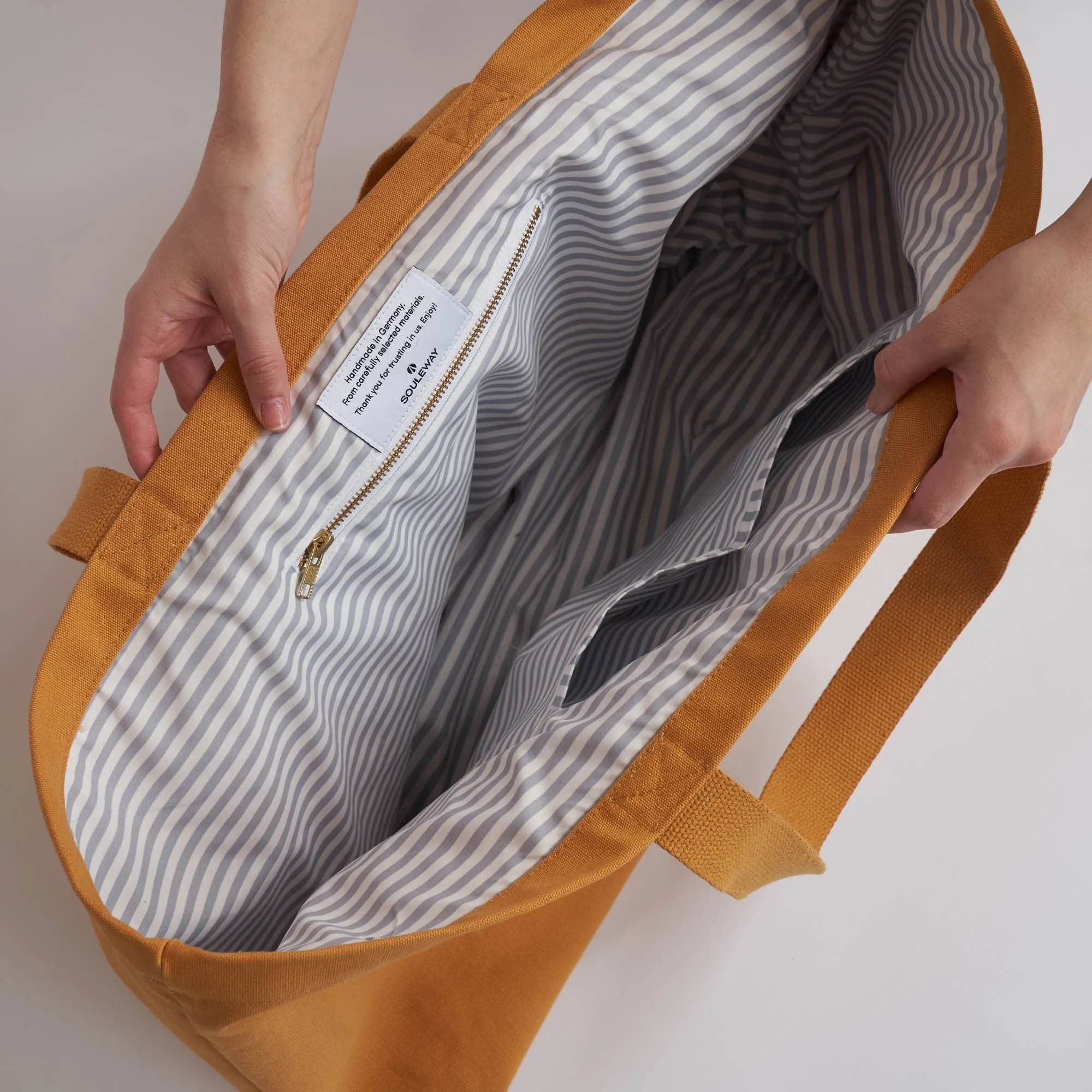 Natural Cotton Canvas Shopper | Mustard