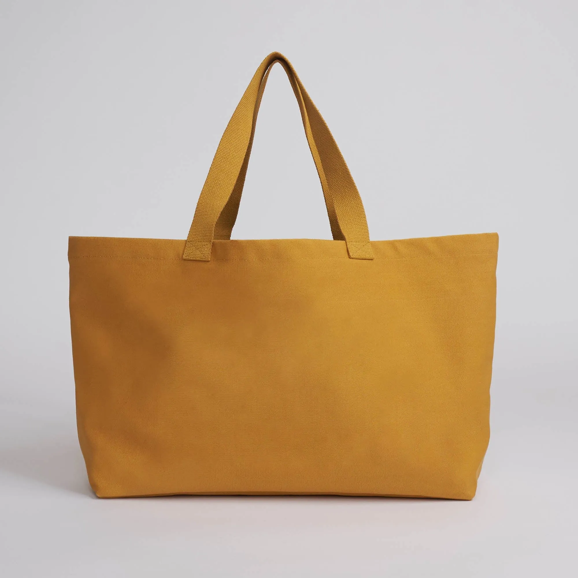 Natural Cotton Canvas Shopper | Mustard