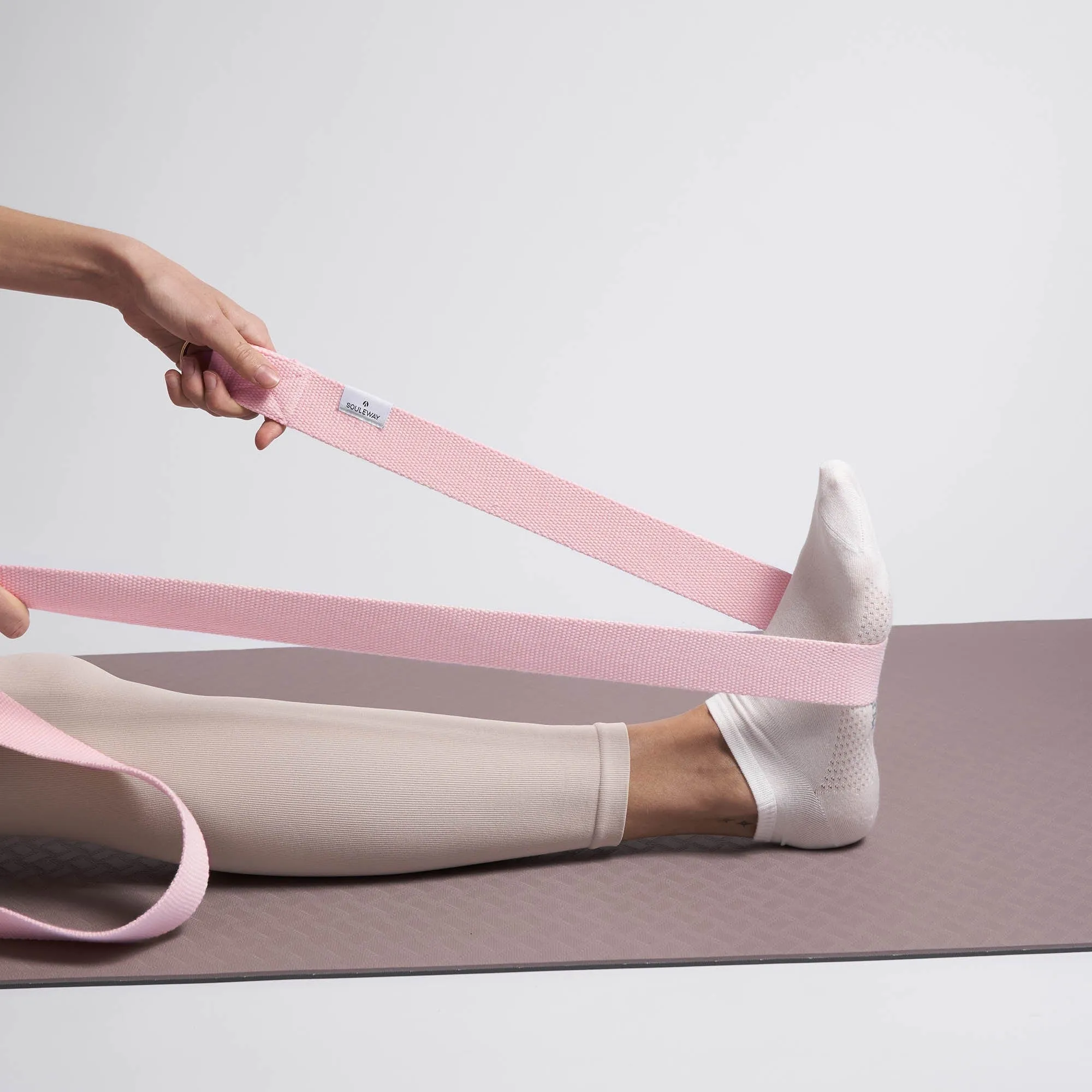 Natural Cotton Yoga Strap | Blush Pink